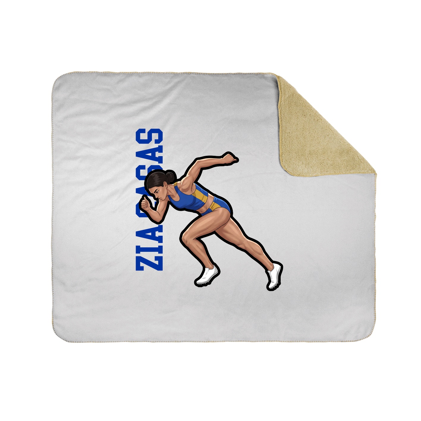 Throw Blanket — Name Vertical in White