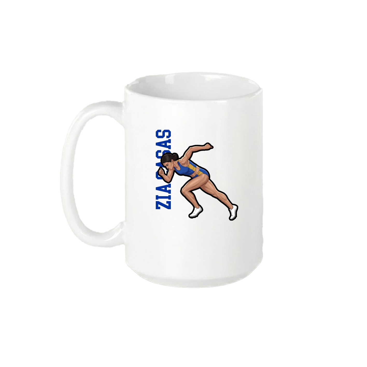 15oz Coffee Mug — Name Vertical in White