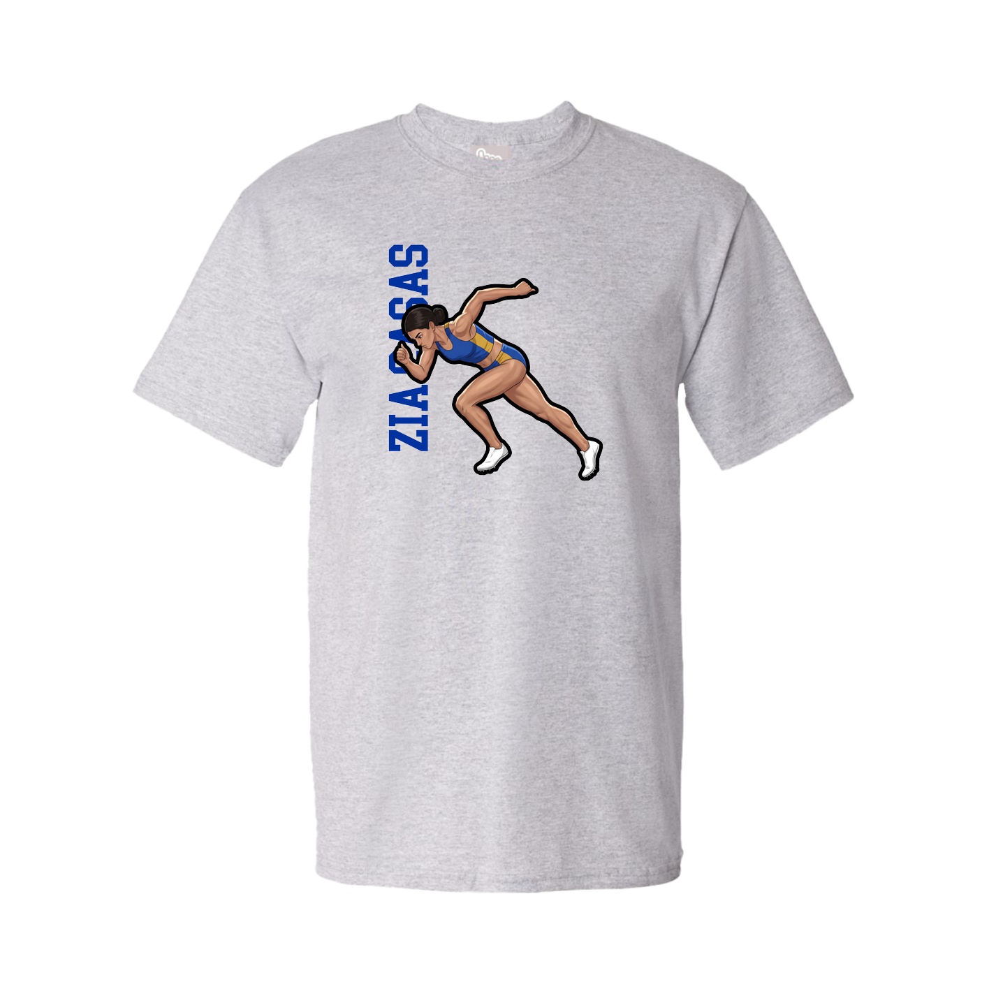 Youth Tee — Name Vertical in Grey