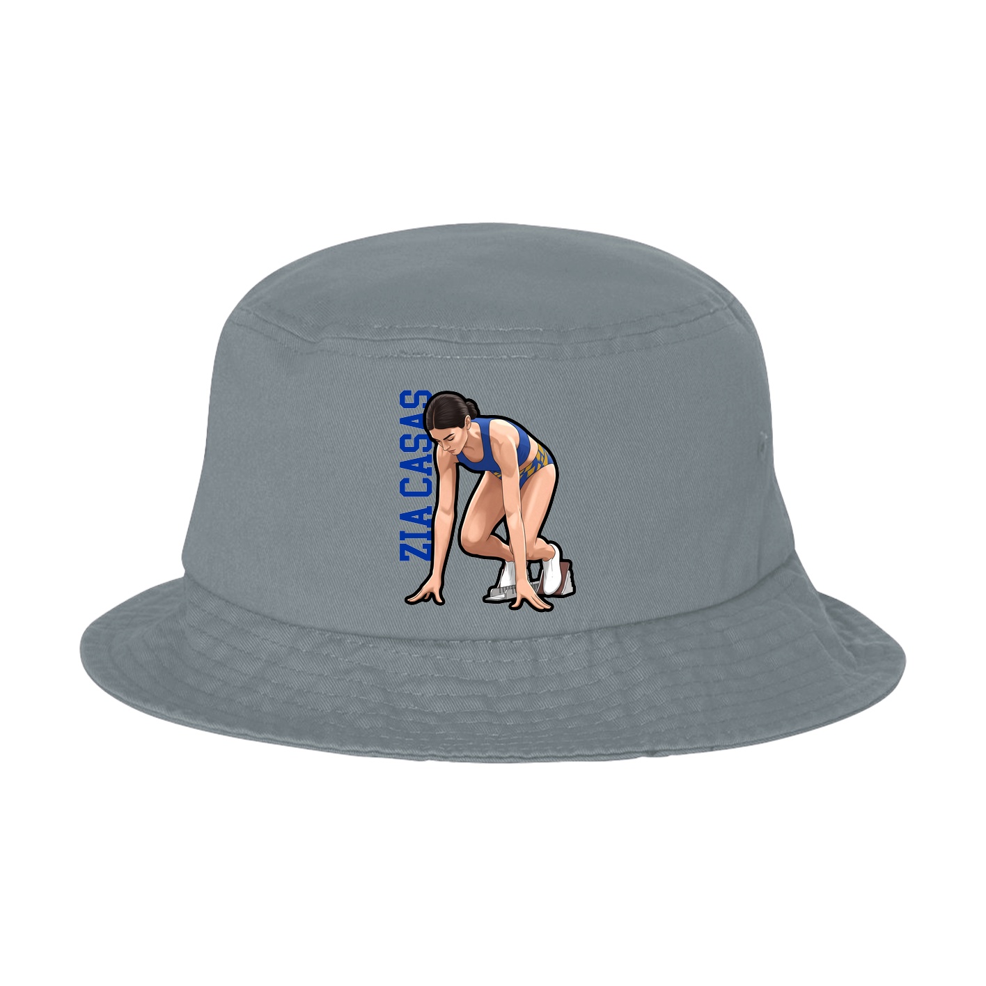 Bucket Cap — Name Vertical in Grey