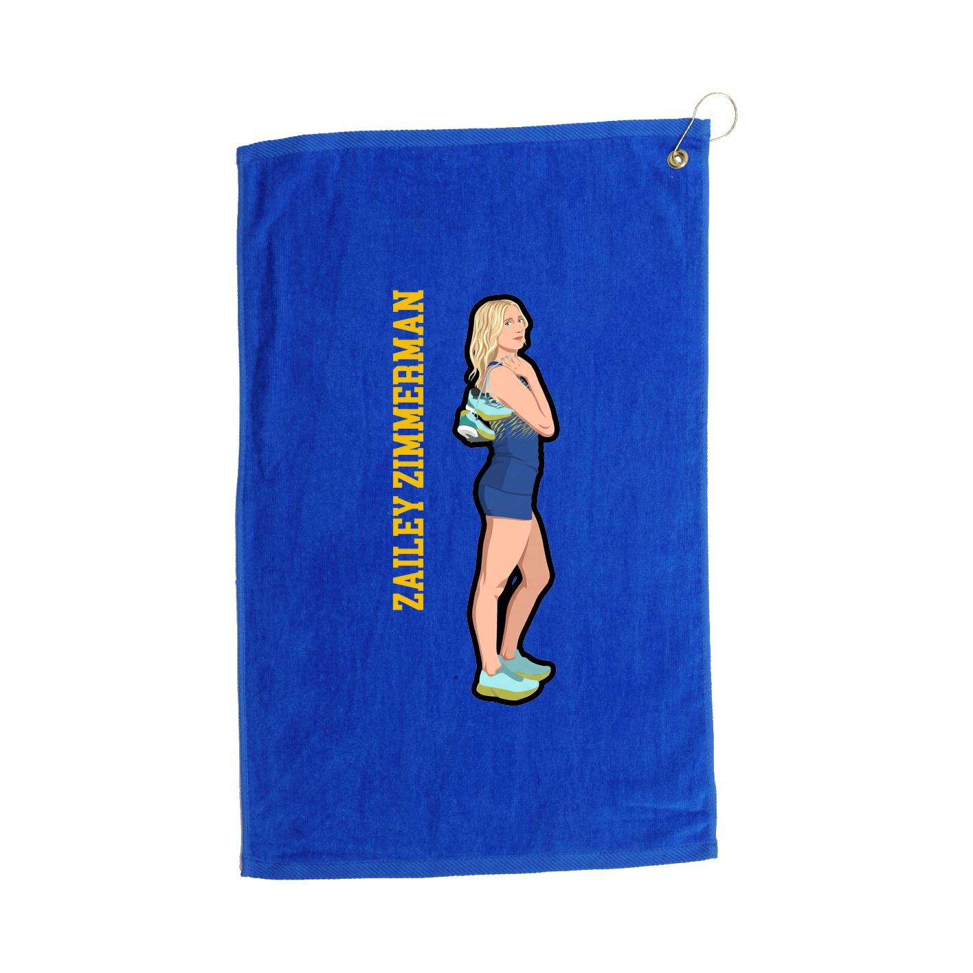 Golf Towel — Name Vertical in Royal