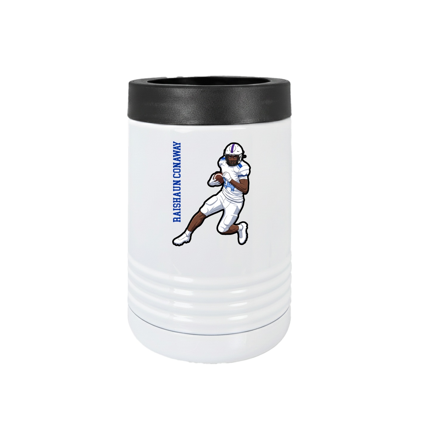 Beverage Holder — Name Vertical in White