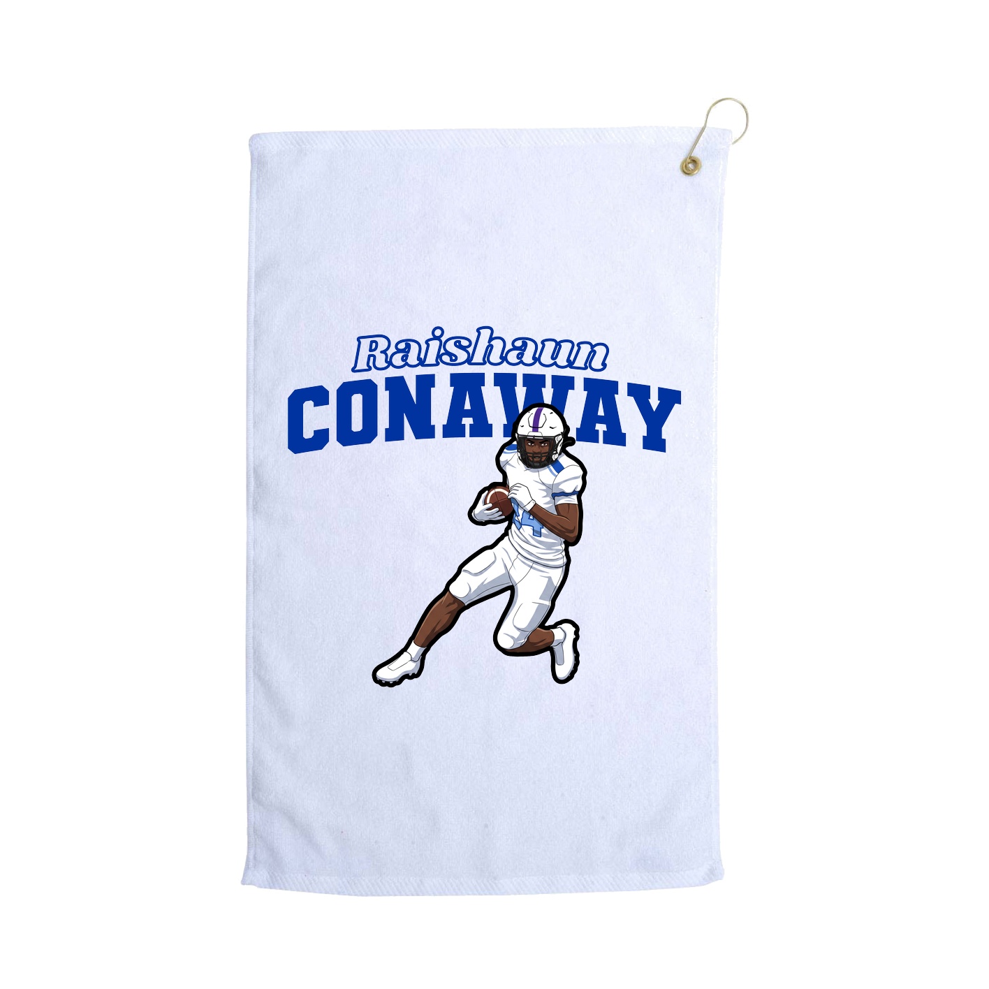 Golf Towel — Name Arch in White