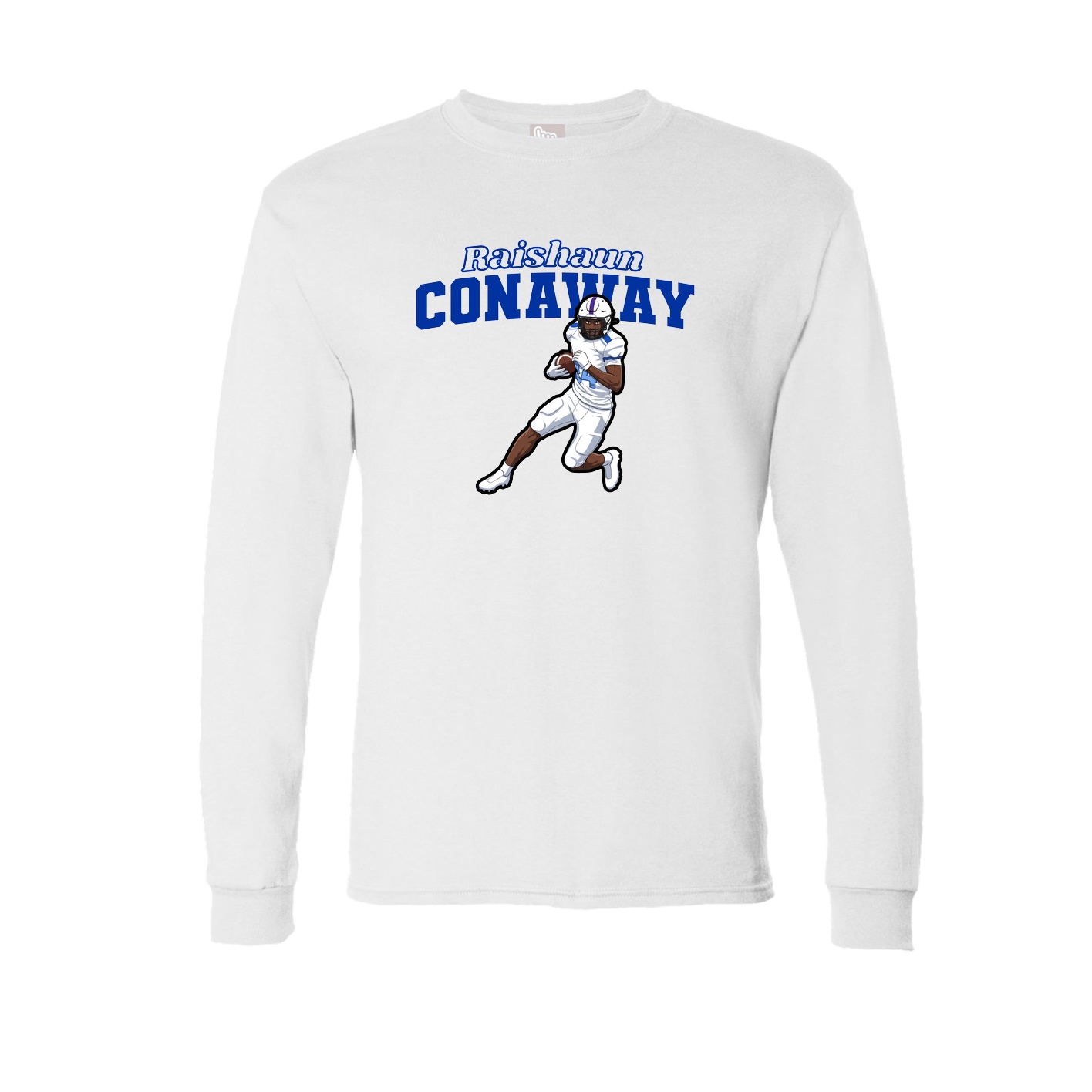 Long Sleeve Tee — Name Arch in White