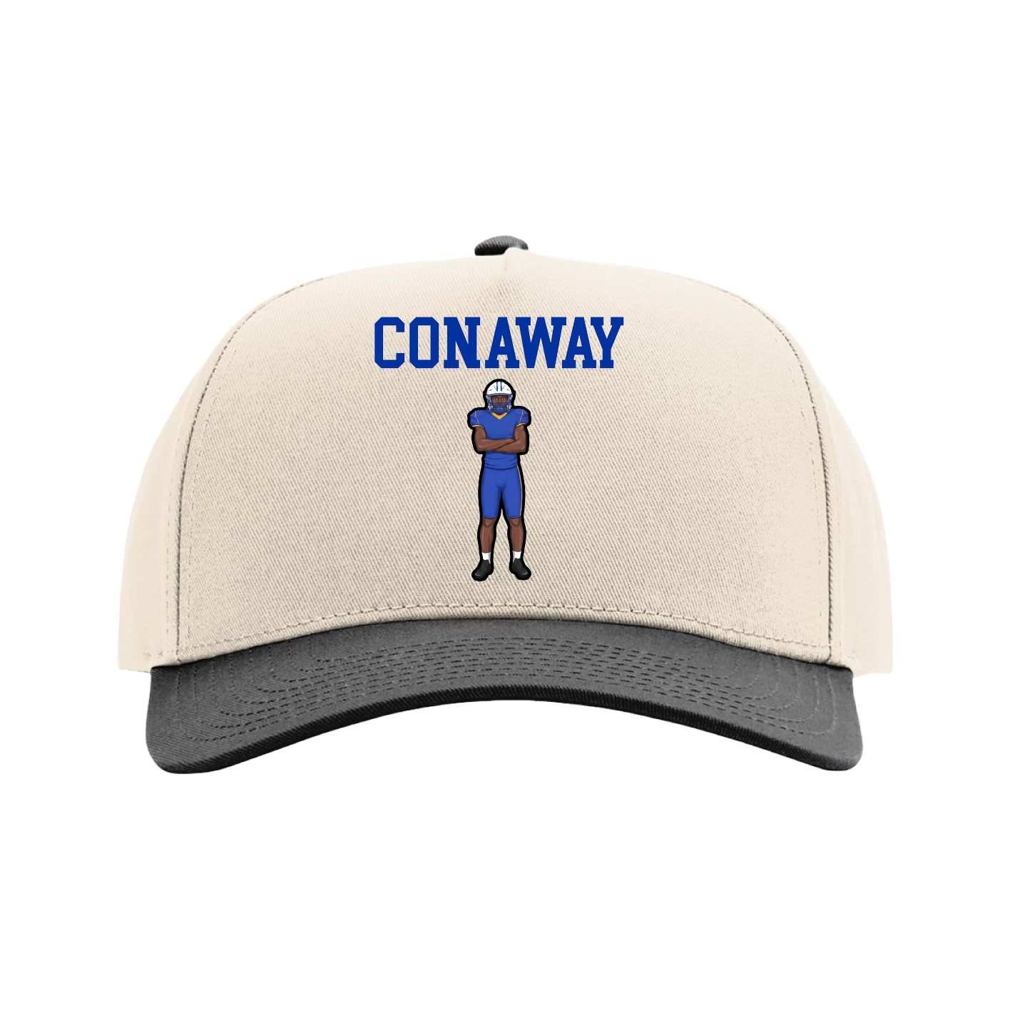Full Fabric Five-Panel Champ Cap — Shirsey in Cream/Black