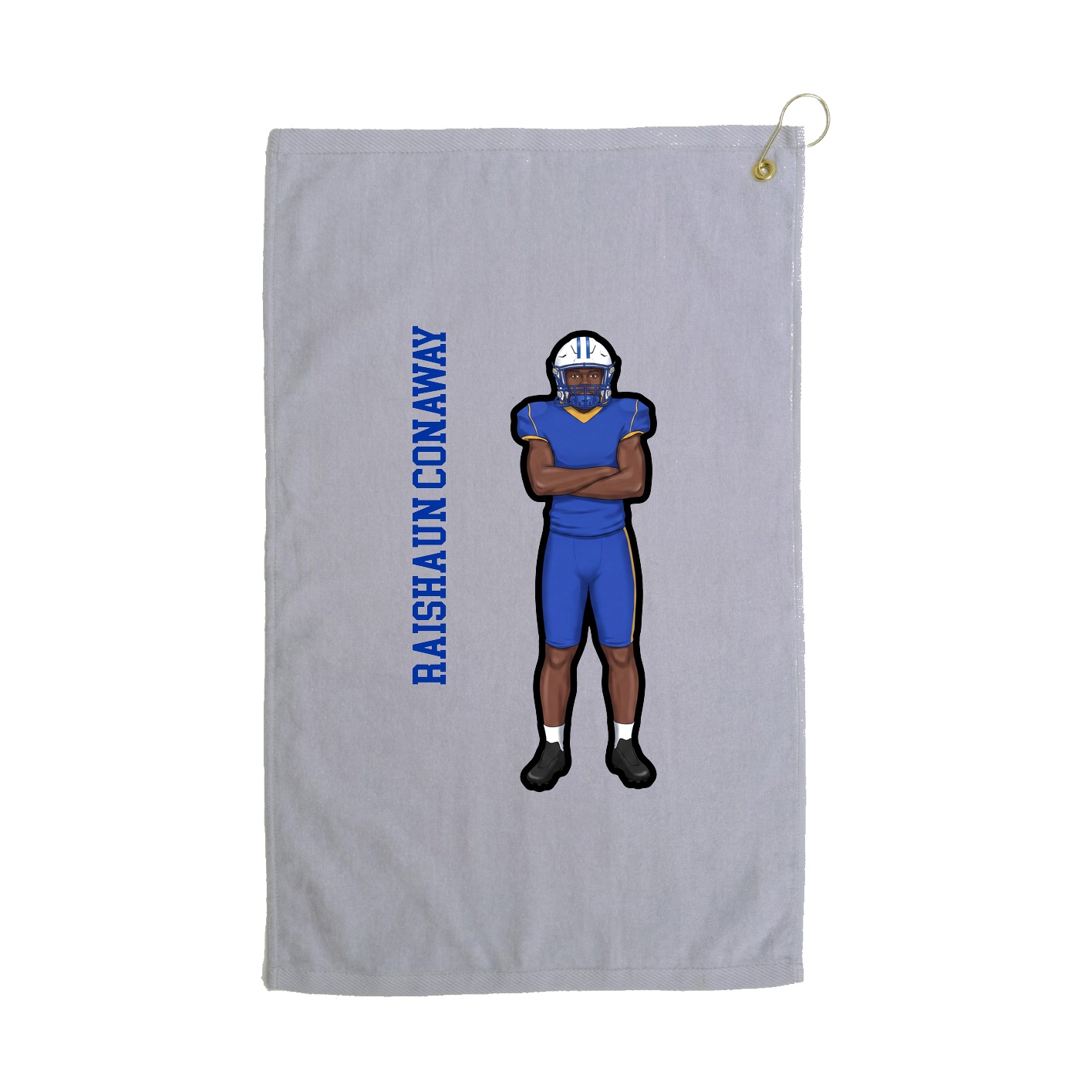 Golf Towel — Name Vertical in Grey