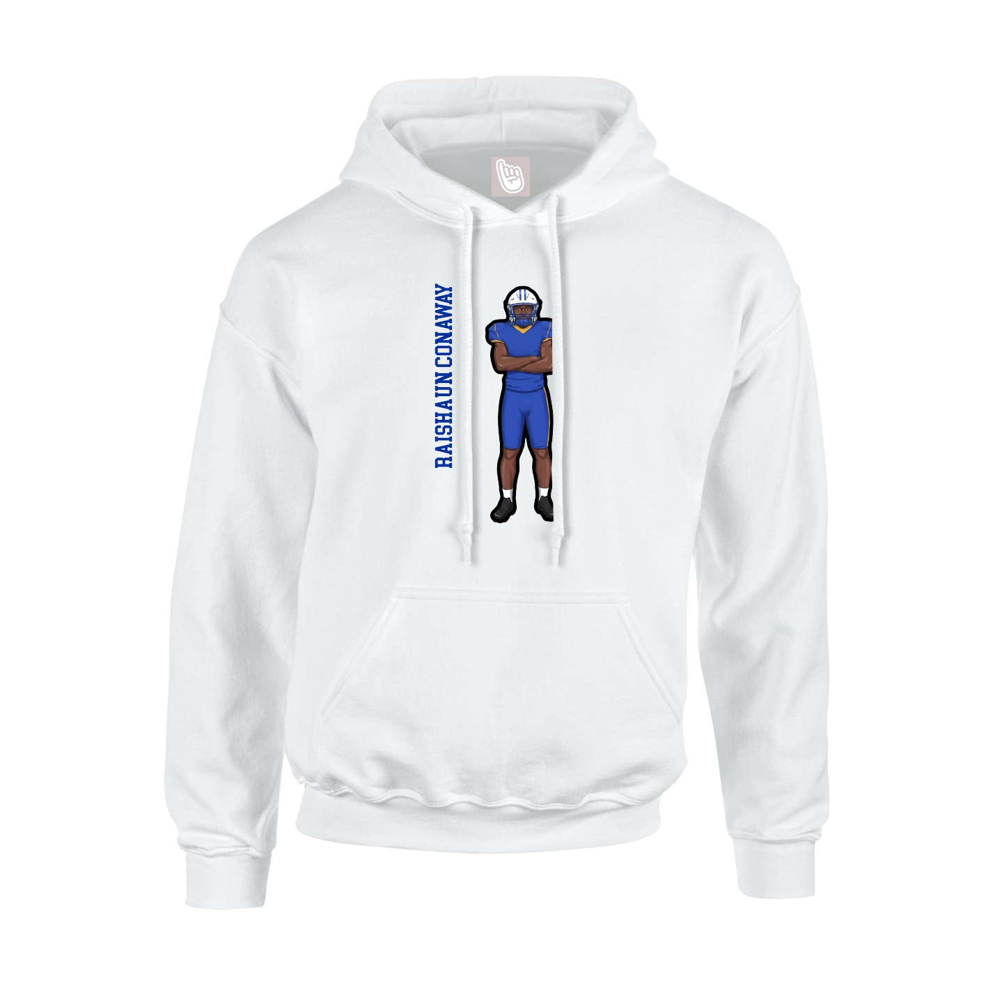 Hoodie — Name Vertical in White