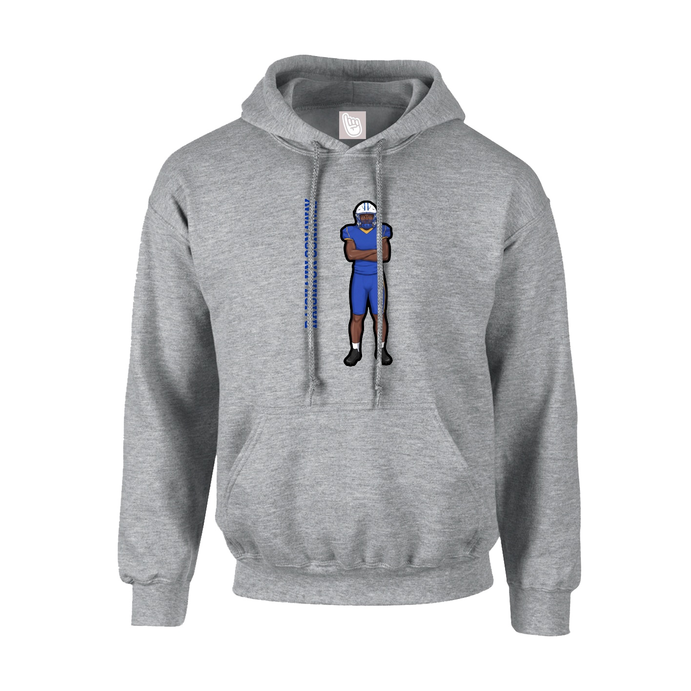 Youth Hoodie — Name Vertical in Grey