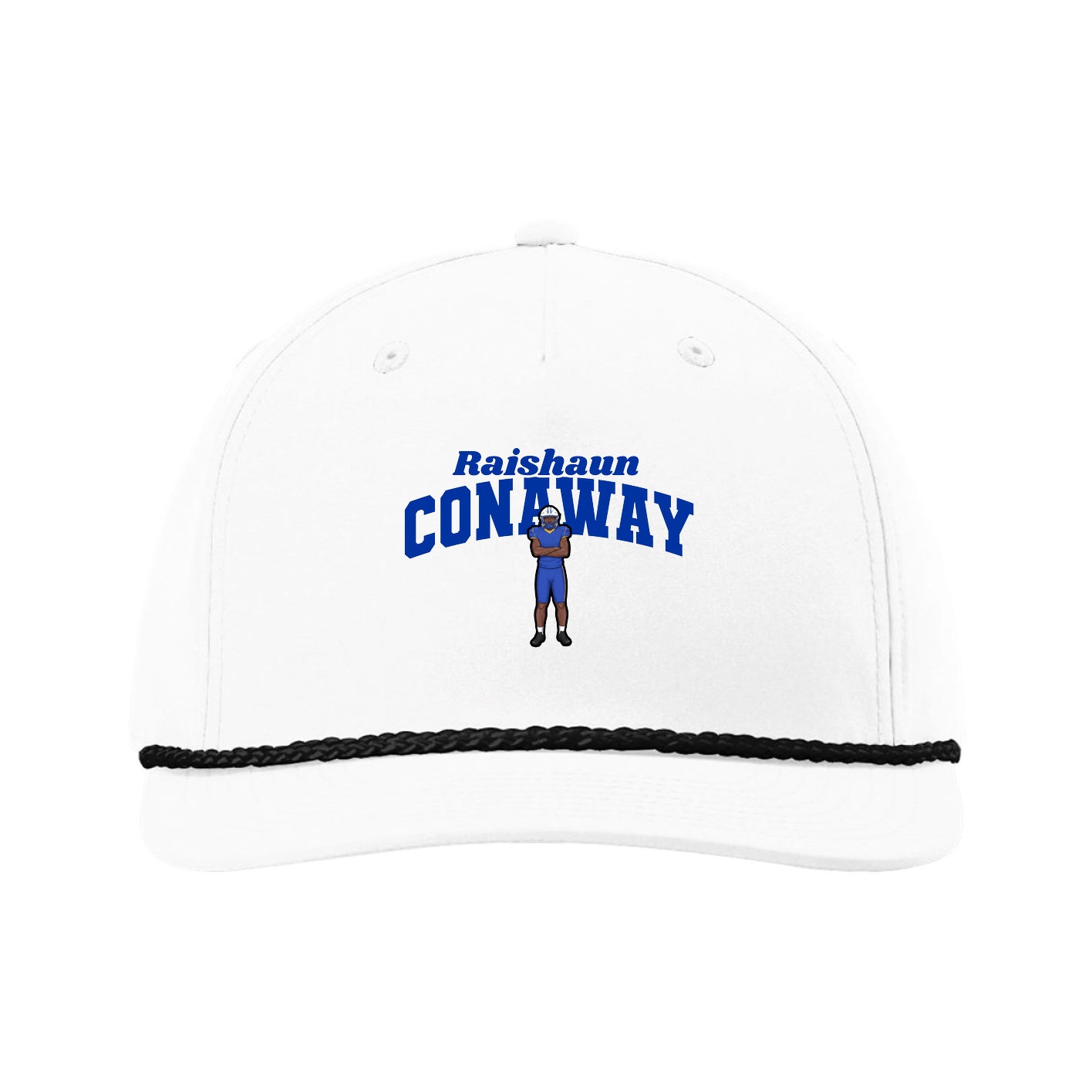 Five-Panel Classic Rope Cap — Signature Arch in White