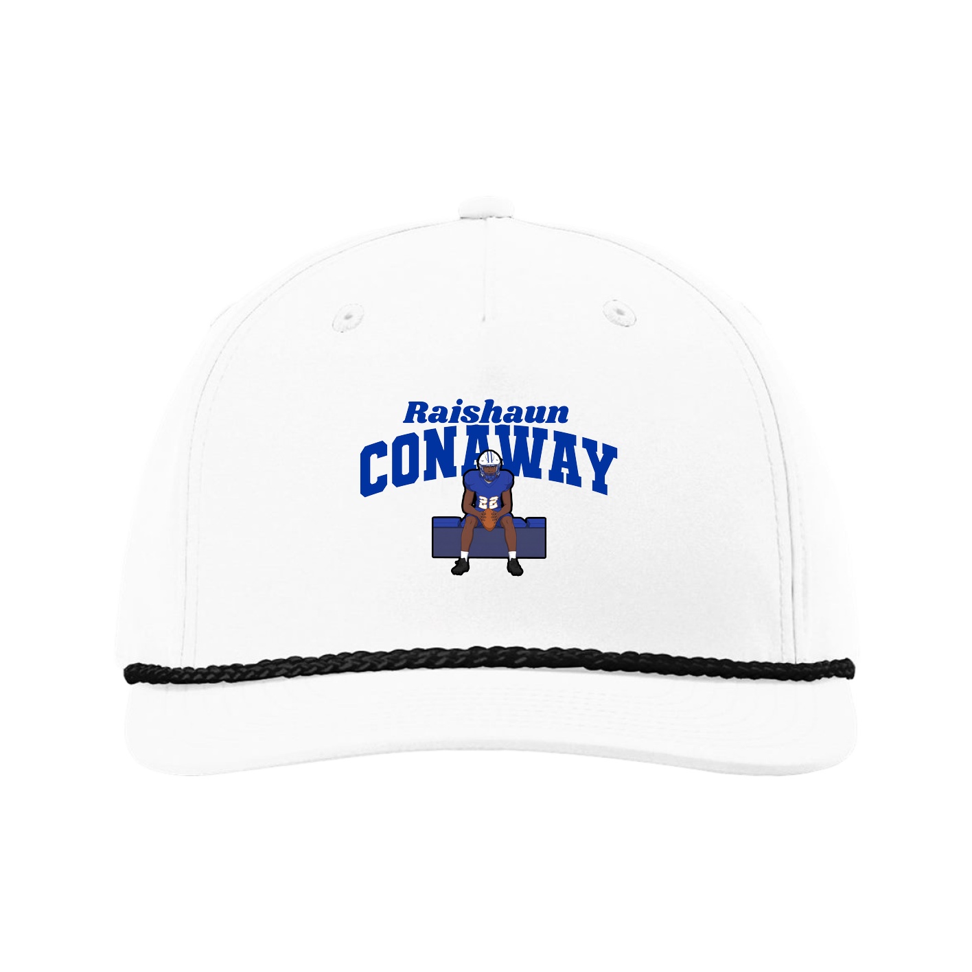 Five-Panel Classic Rope Cap — Signature Arch in White