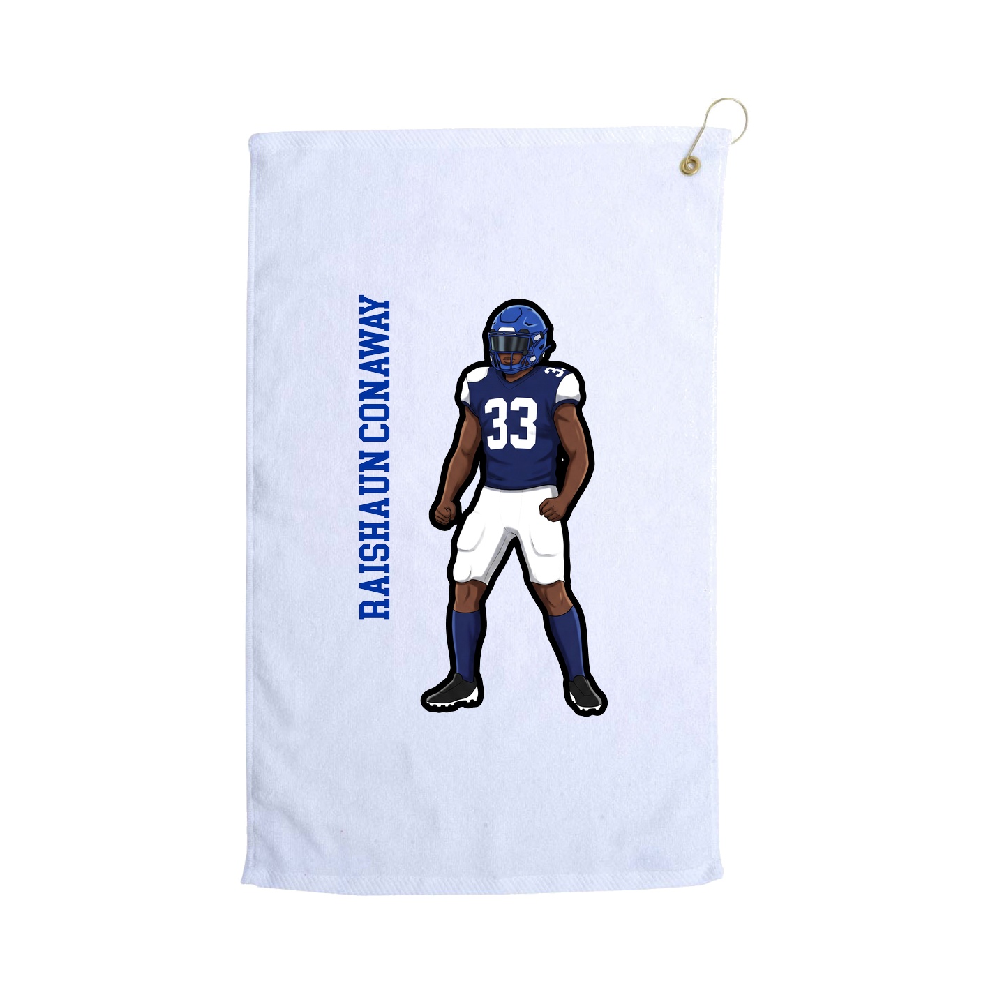 Golf Towel — Name Vertical in White