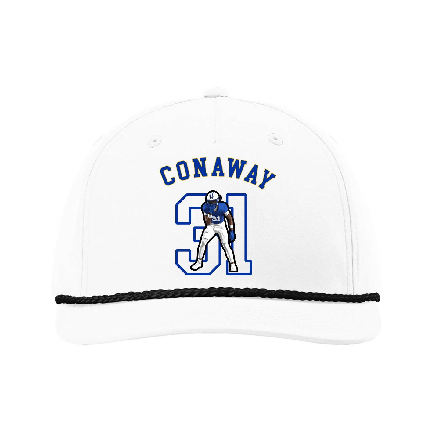Five-Panel Classic Rope Cap — Shirsey Arch in White