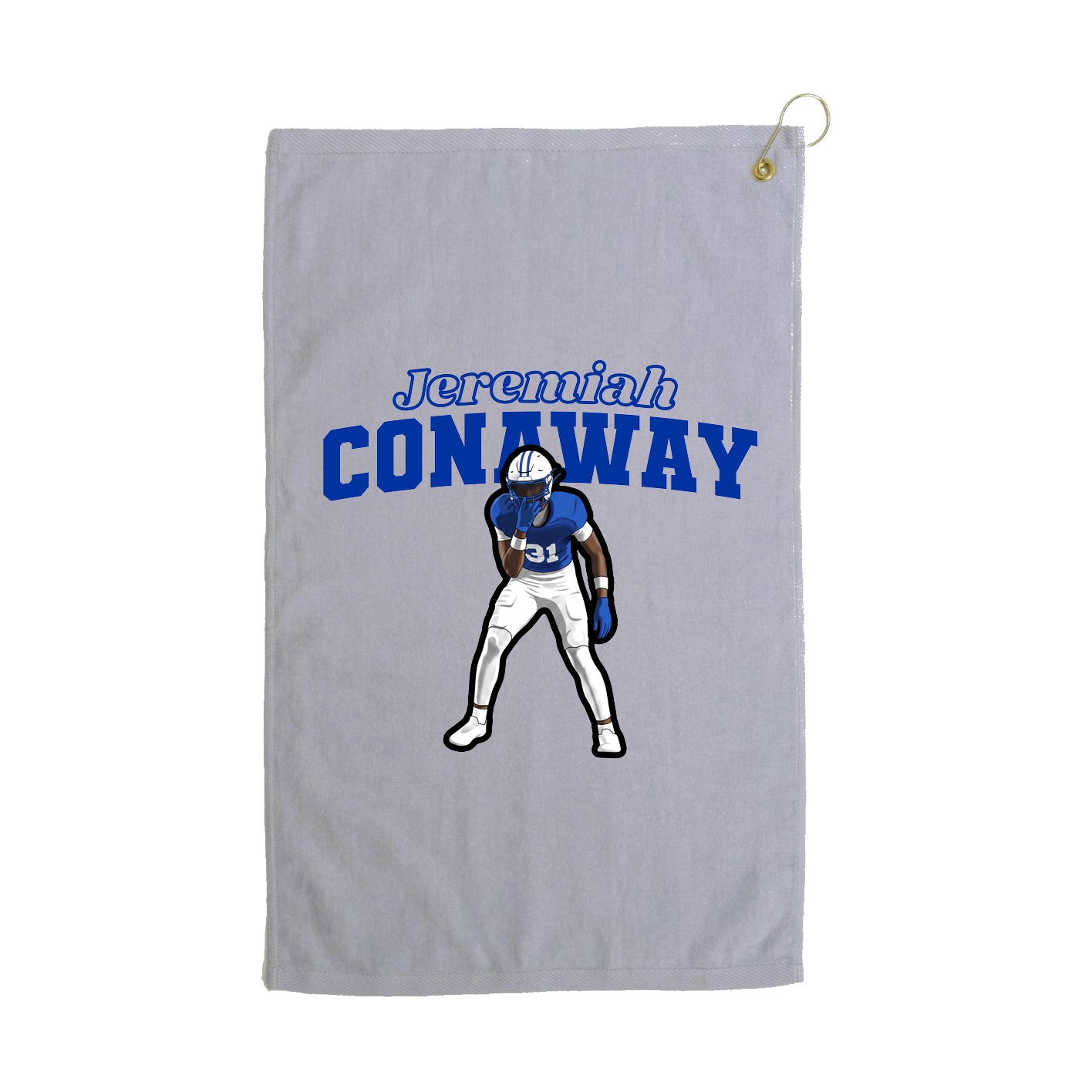 Golf Towel — Name Arch in Grey