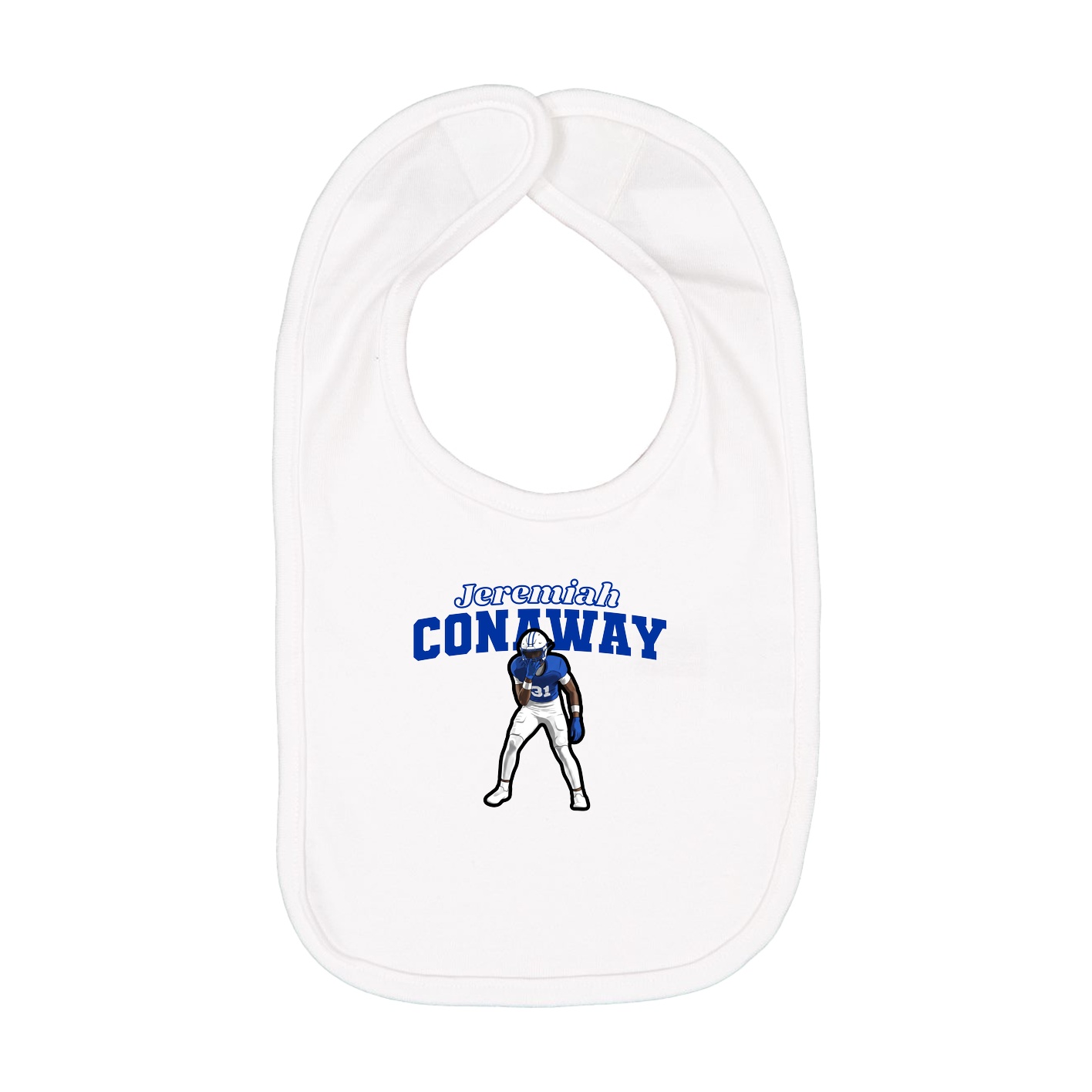 Infant Bib — Name Arch in White