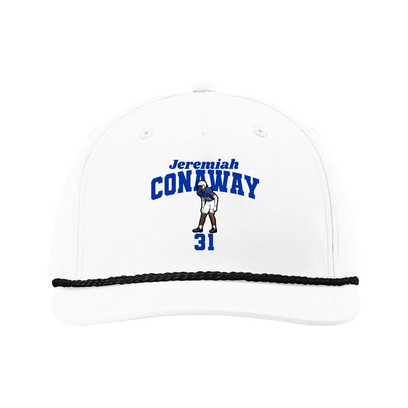 Five-Panel Classic Rope Cap — Signature Arch in White