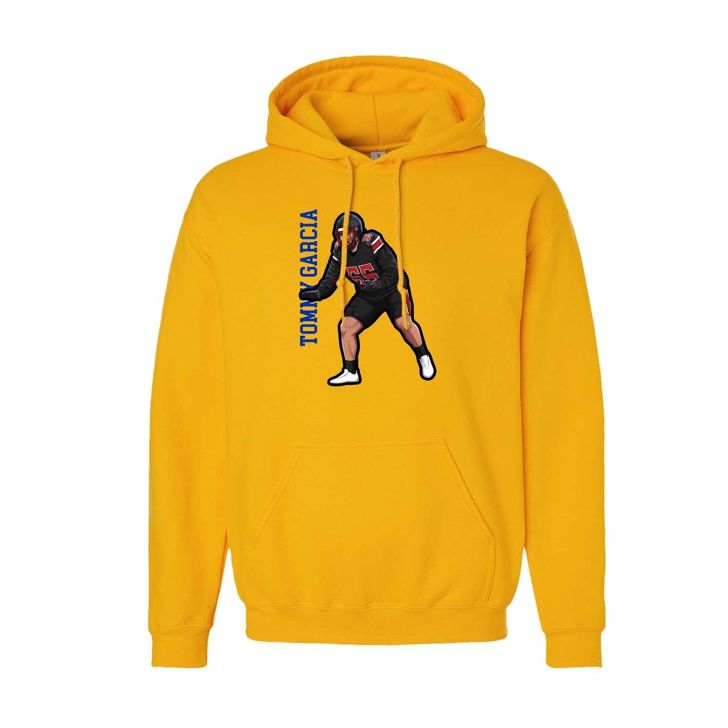 Youth Hoodie — Name Vertical in Gold