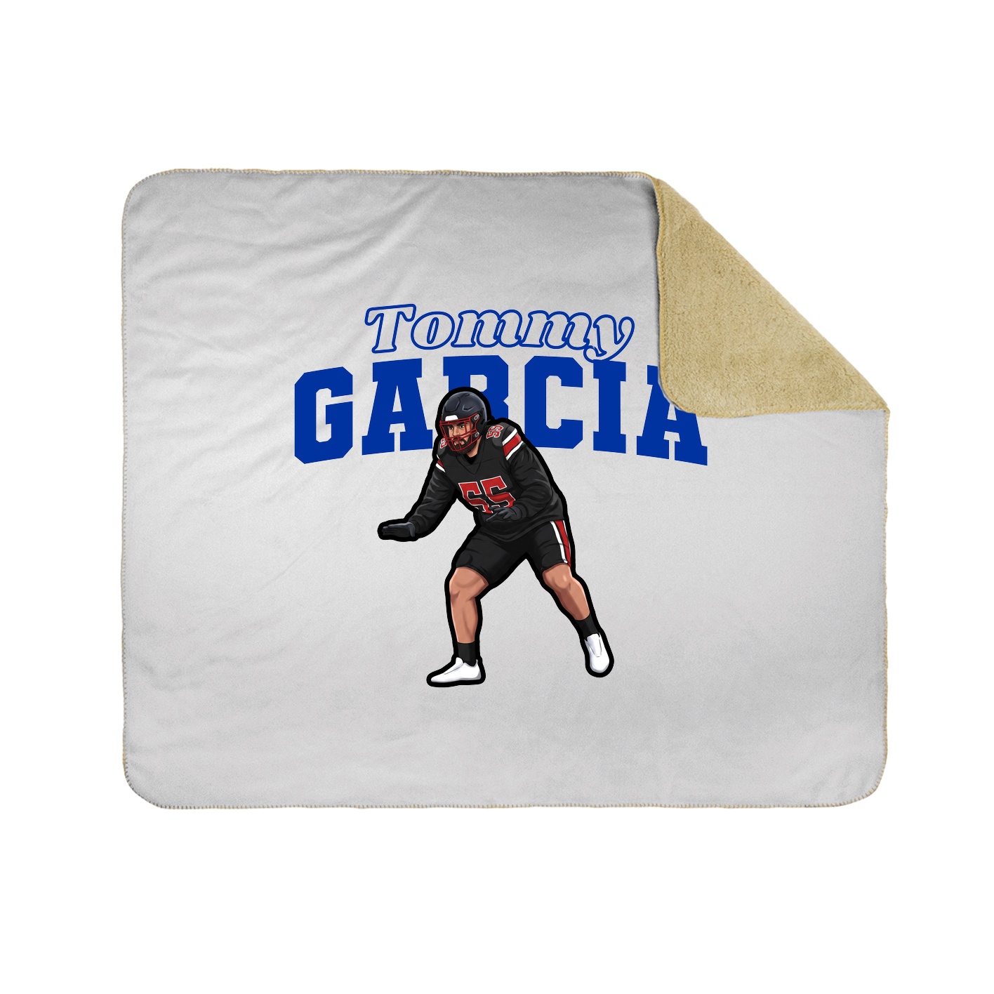 Throw Blanket — Name Arch in White