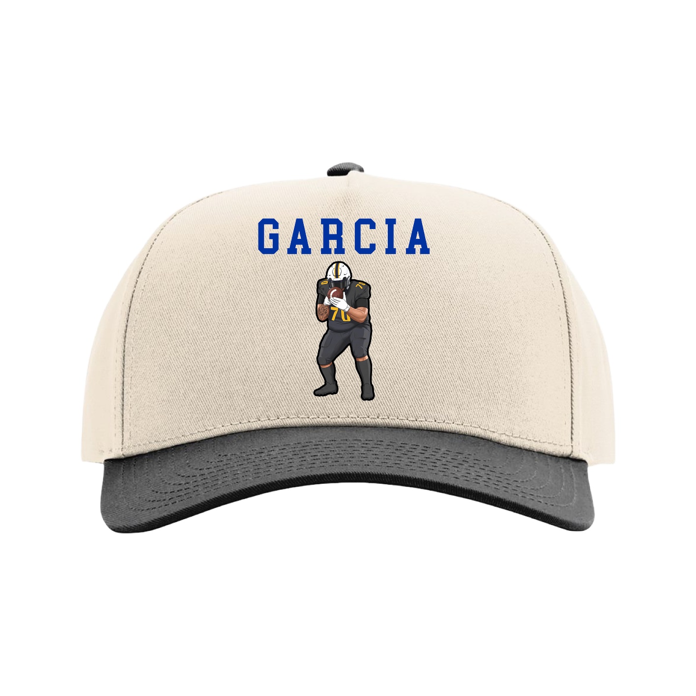 Full Fabric Five-Panel Champ Cap — Shirsey in Cream/Black