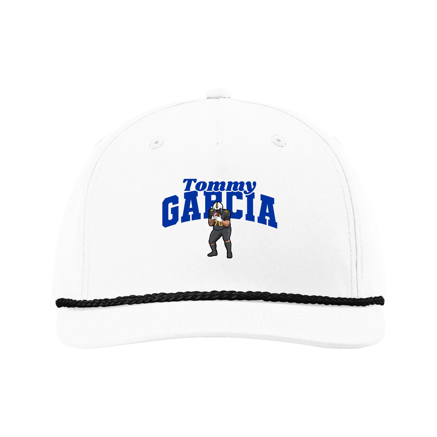 Five-Panel Classic Rope Cap — Signature Arch in White