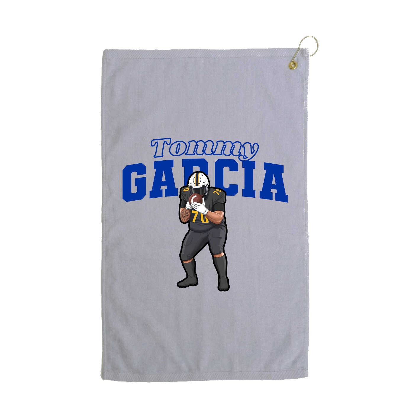 Golf Towel — Name Arch in Grey