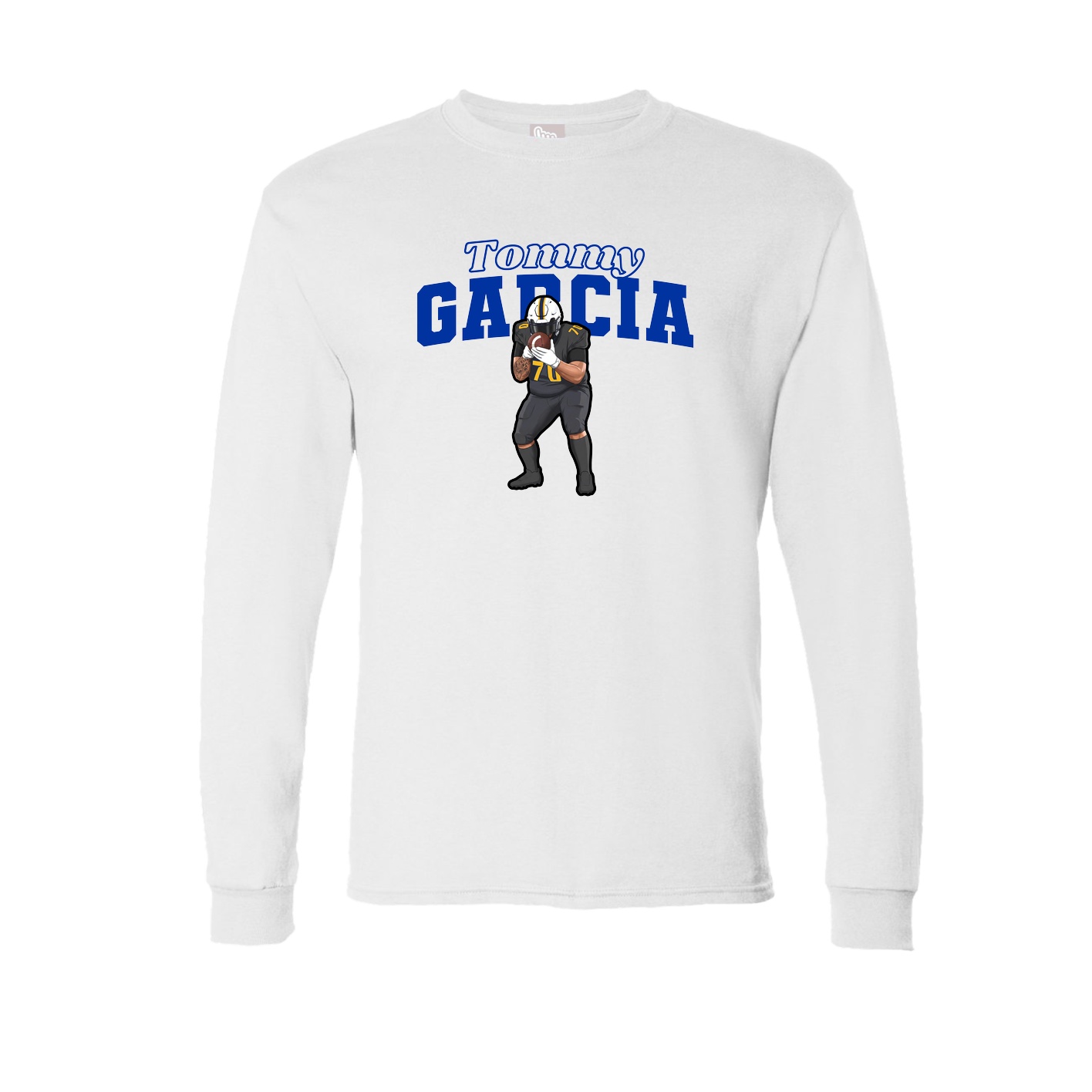 Long Sleeve Tee — Name Arch in White