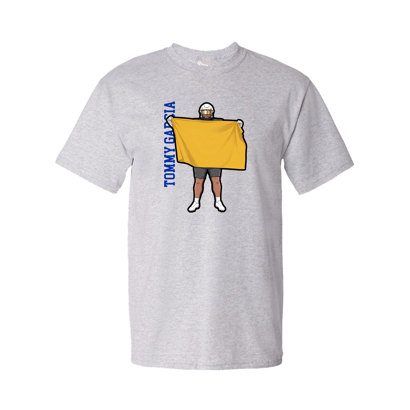 Youth Tee — Name Vertical in Grey