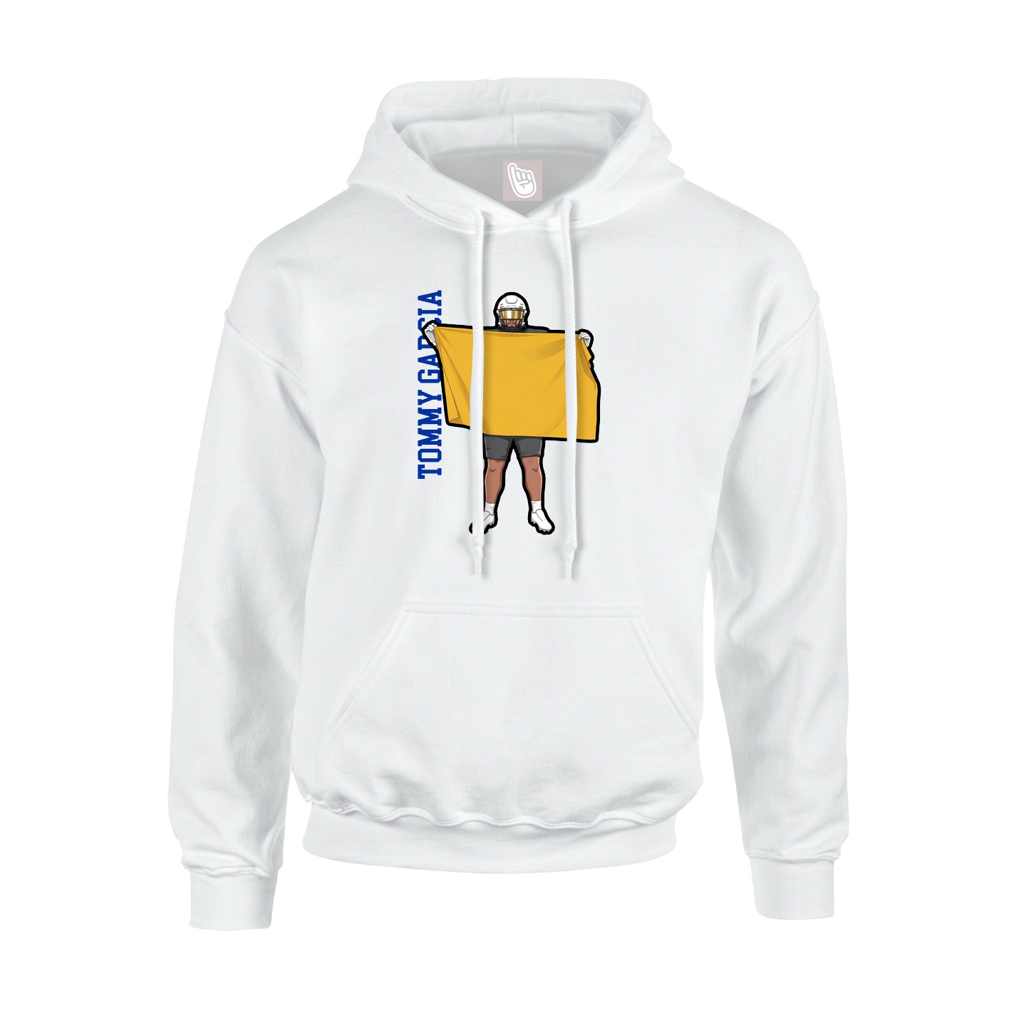 Youth Hoodie — Name Vertical in White