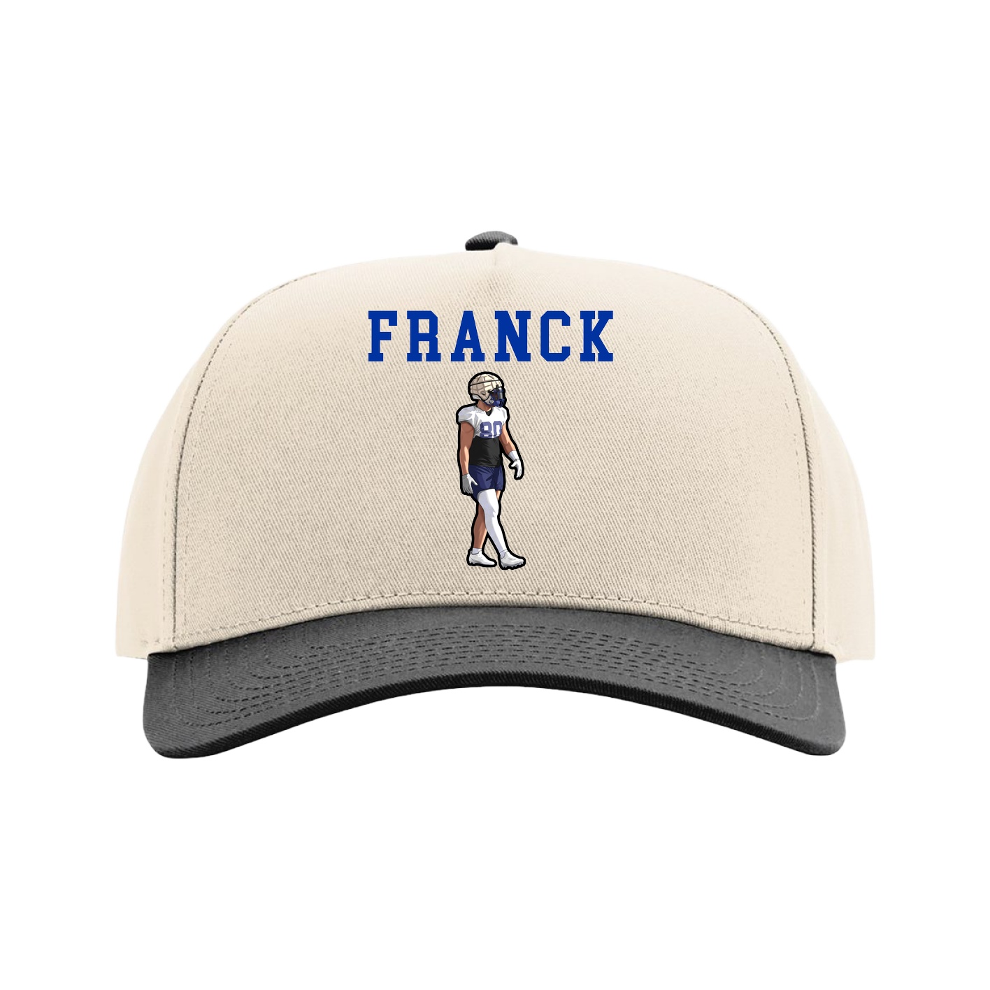 Full Fabric Five-Panel Champ Cap — Shirsey in Cream/Black