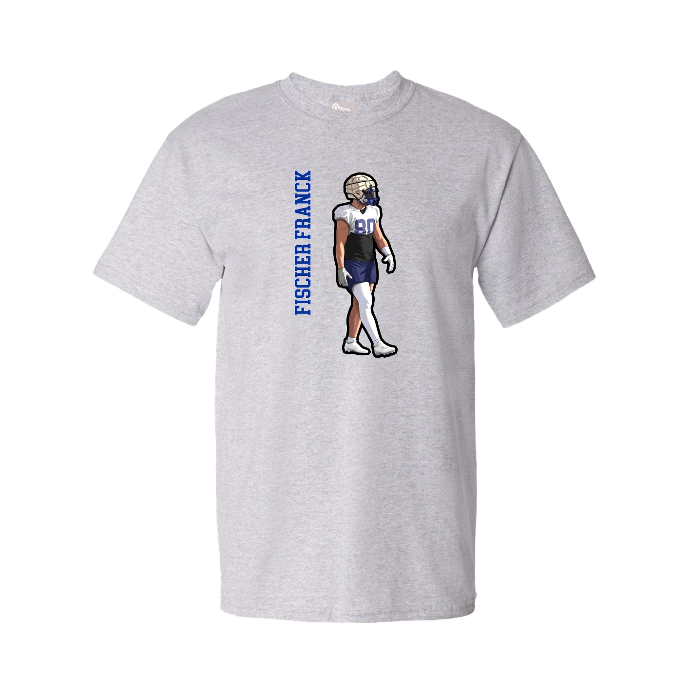 Youth Tee — Name Vertical in Grey