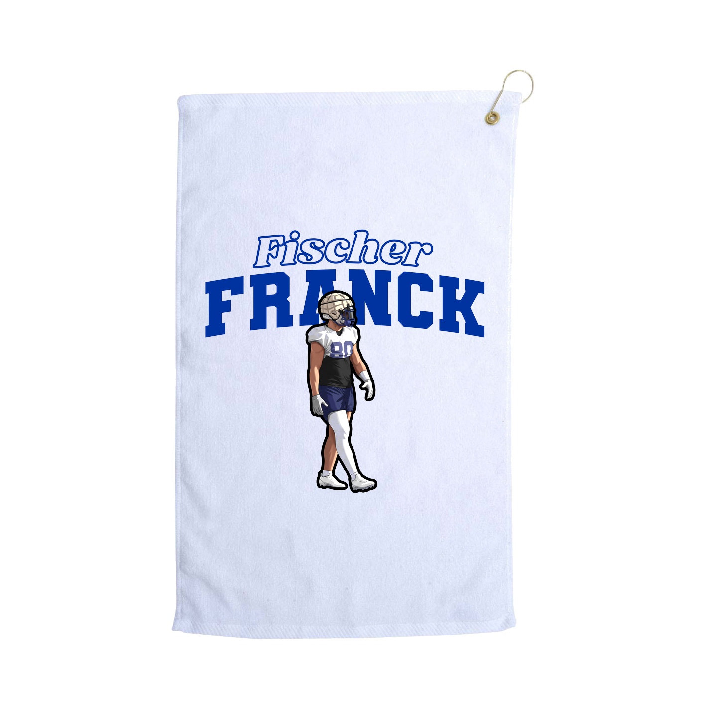 Golf Towel — Name Arch in White