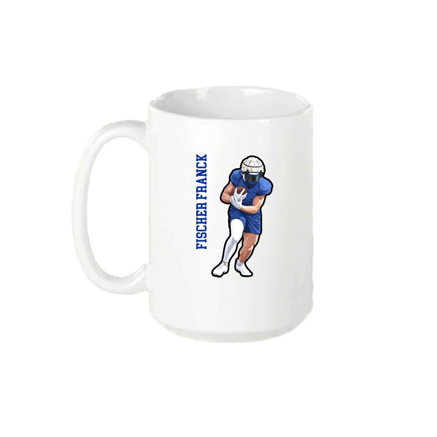 15oz Coffee Mug — Name Vertical in White