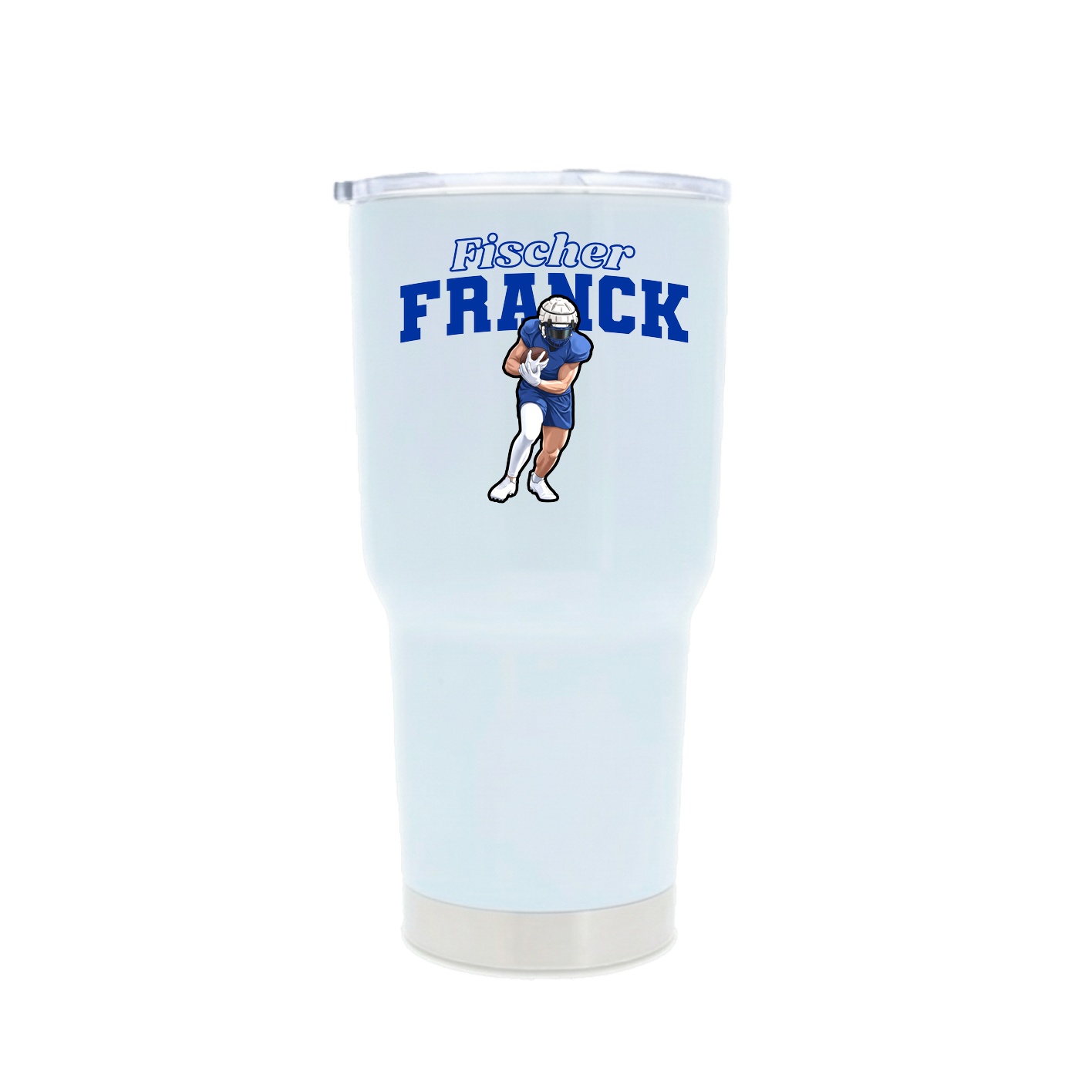 30oz Stainless Steel Tumbler — Name Arch in White