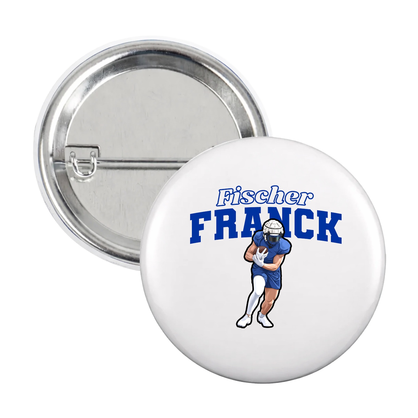 Game Day Button — Name Arch in White