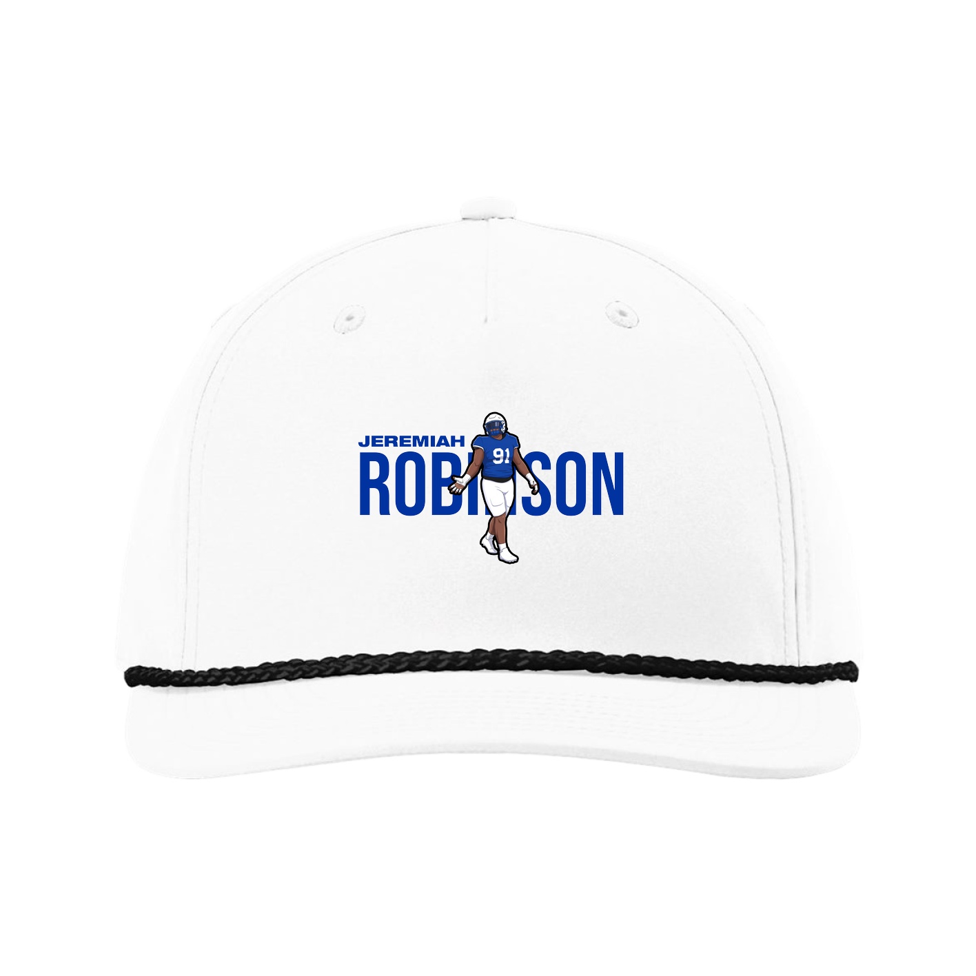 Five-Panel Classic Rope Cap — Player Name in White