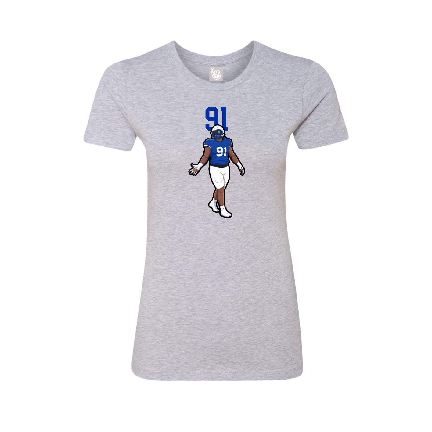 Fitted Women's Tee — Number Top in Grey