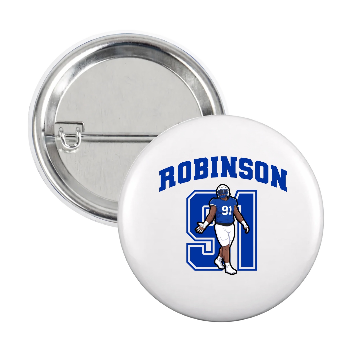 Game Day Button — Number in White