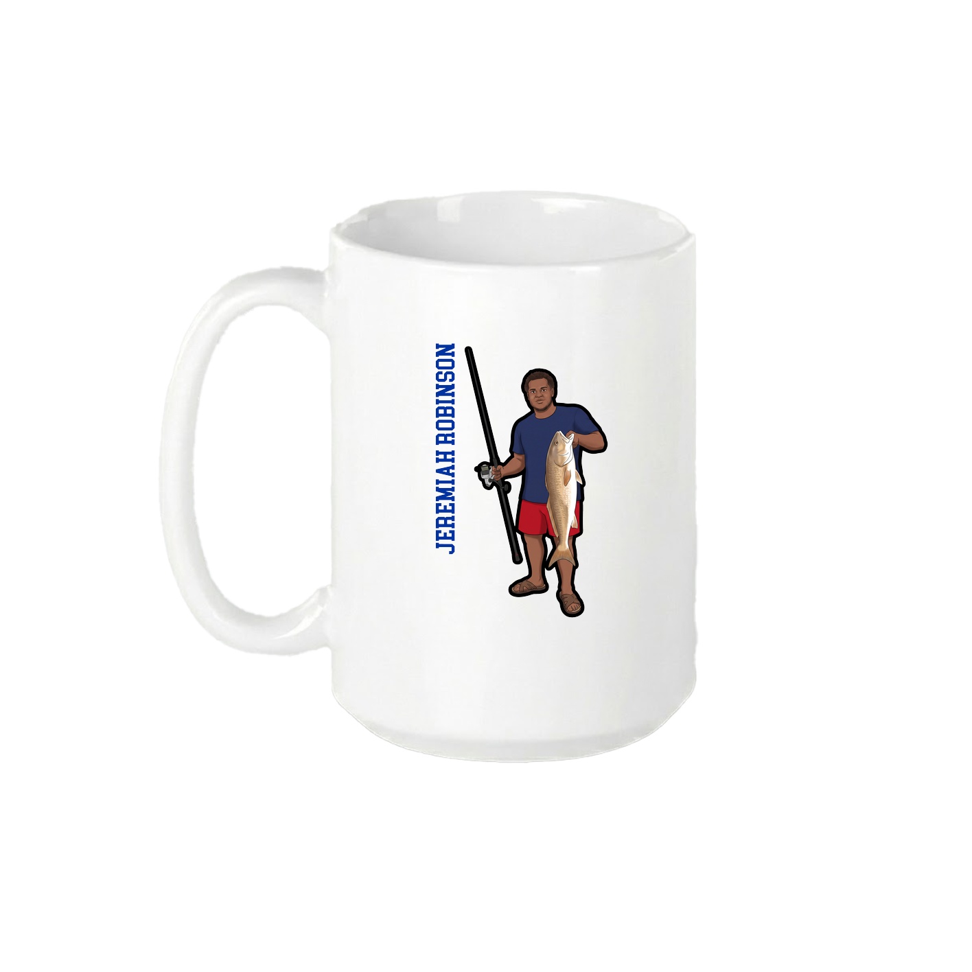15oz Coffee Mug — Name Vertical in White
