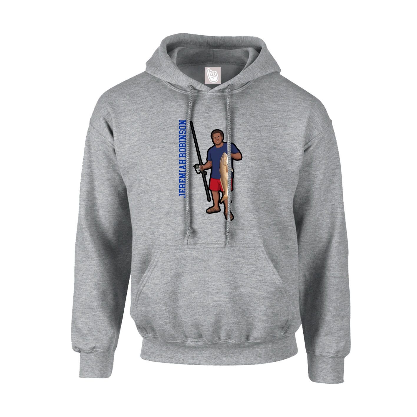 Hoodie — Name Vertical in Grey