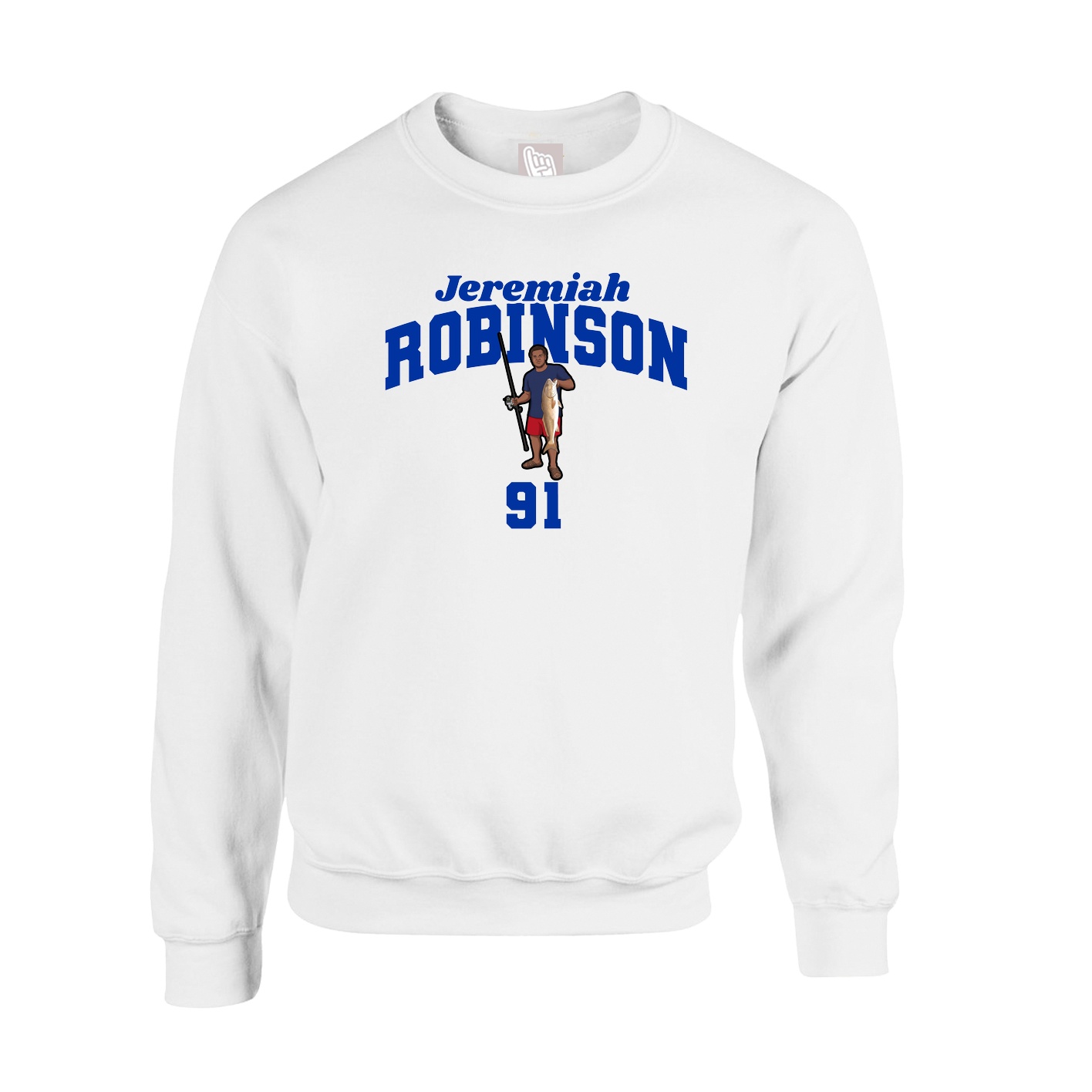 Fleece Crew — Signature Arch in White