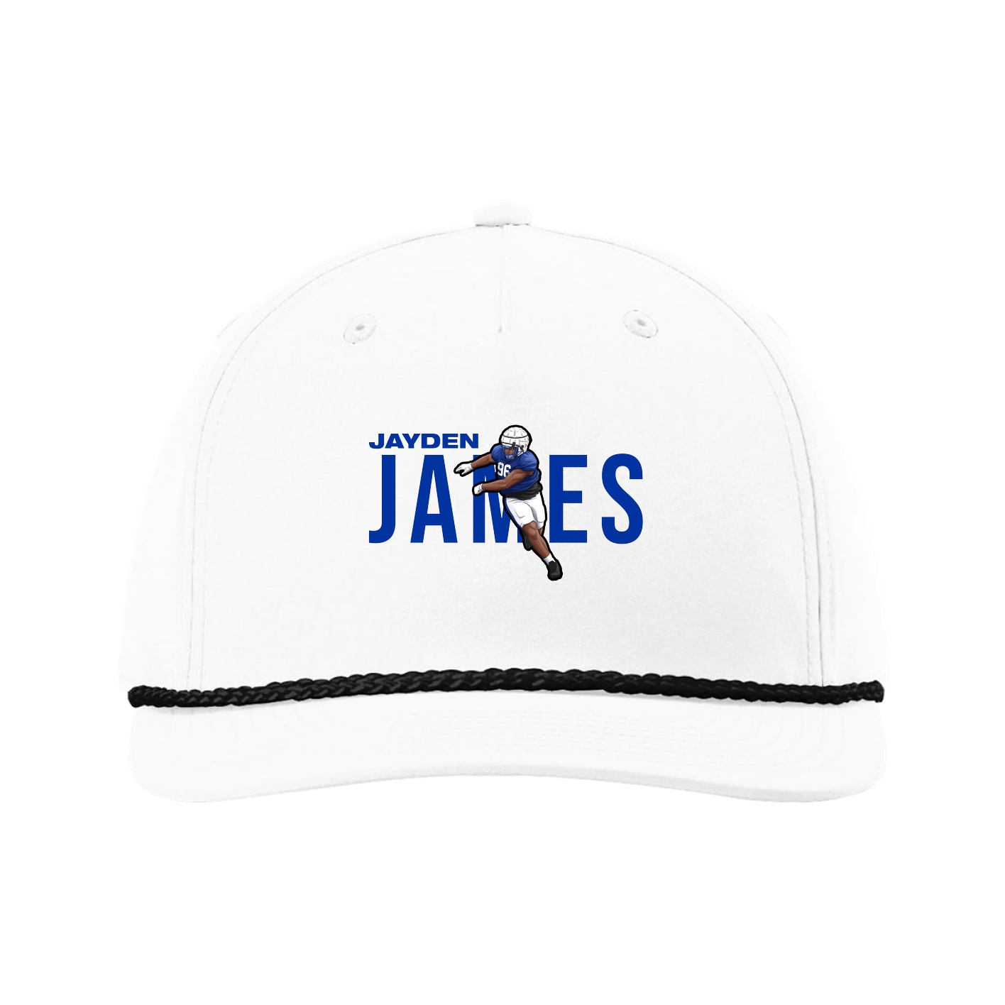 Five-Panel Classic Rope Cap — Player Name in White