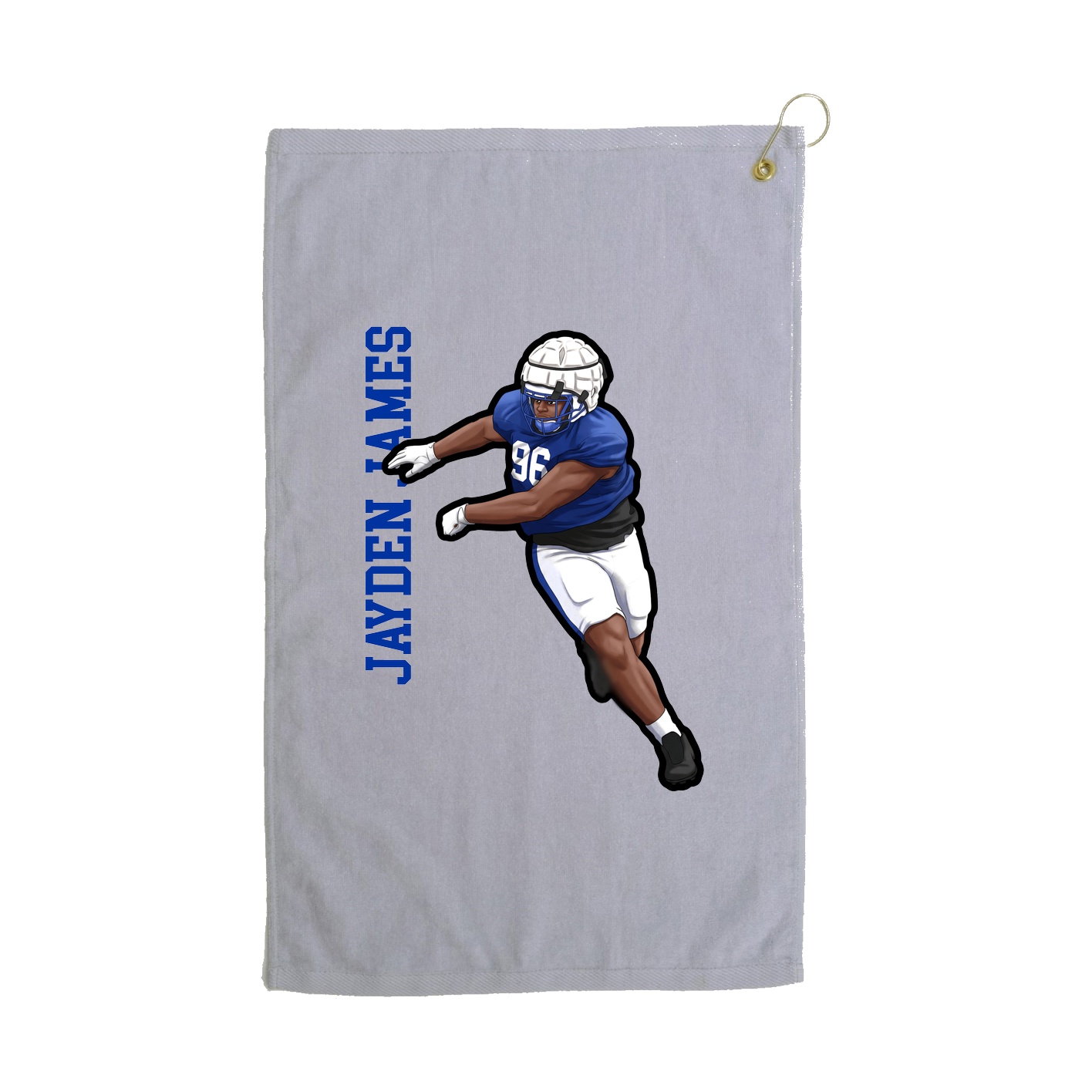 Golf Towel — Name Vertical in Grey