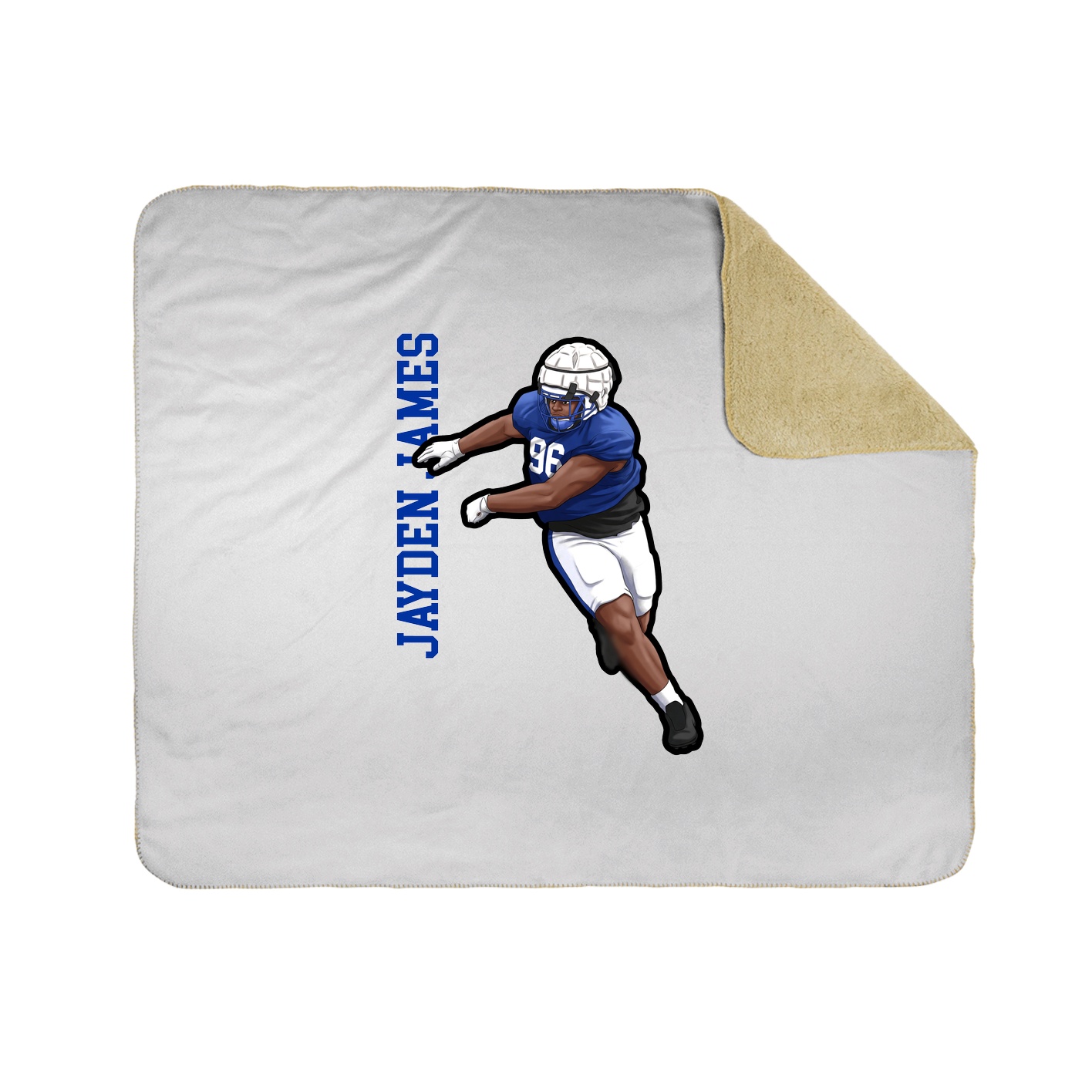 Throw Blanket — Name Vertical in White