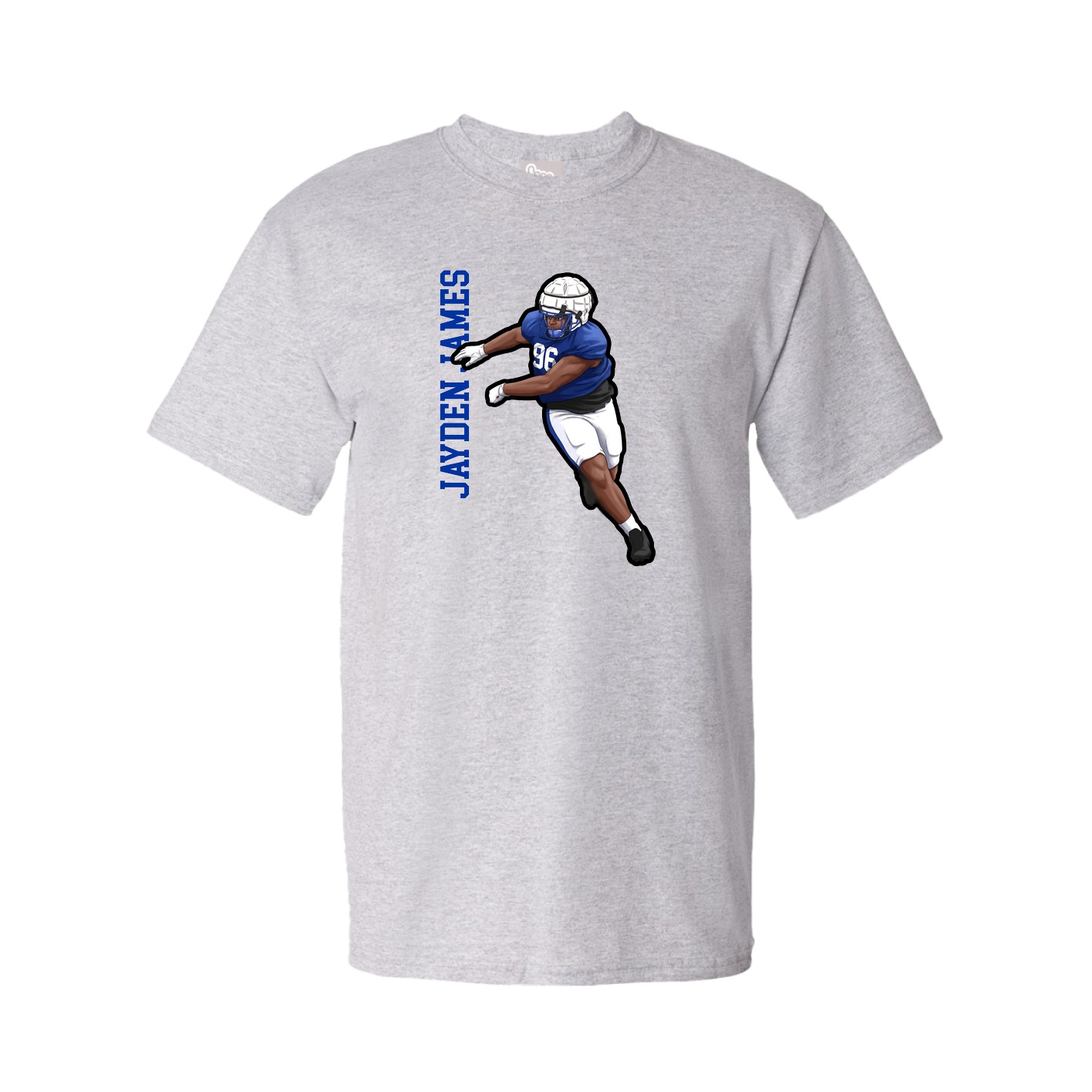 Youth Tee — Name Vertical in Grey