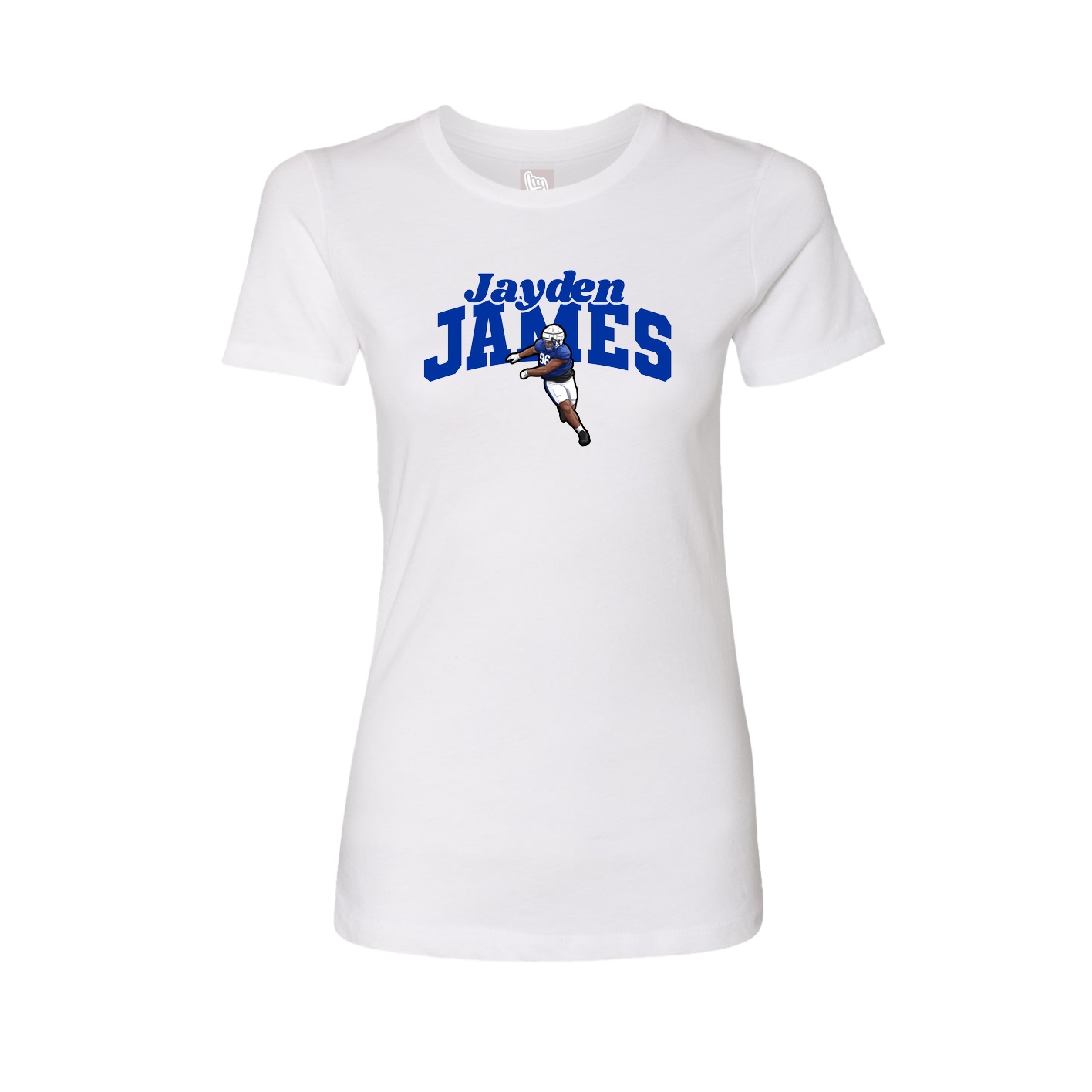 Fitted Women's Tee — Signature Arch in White