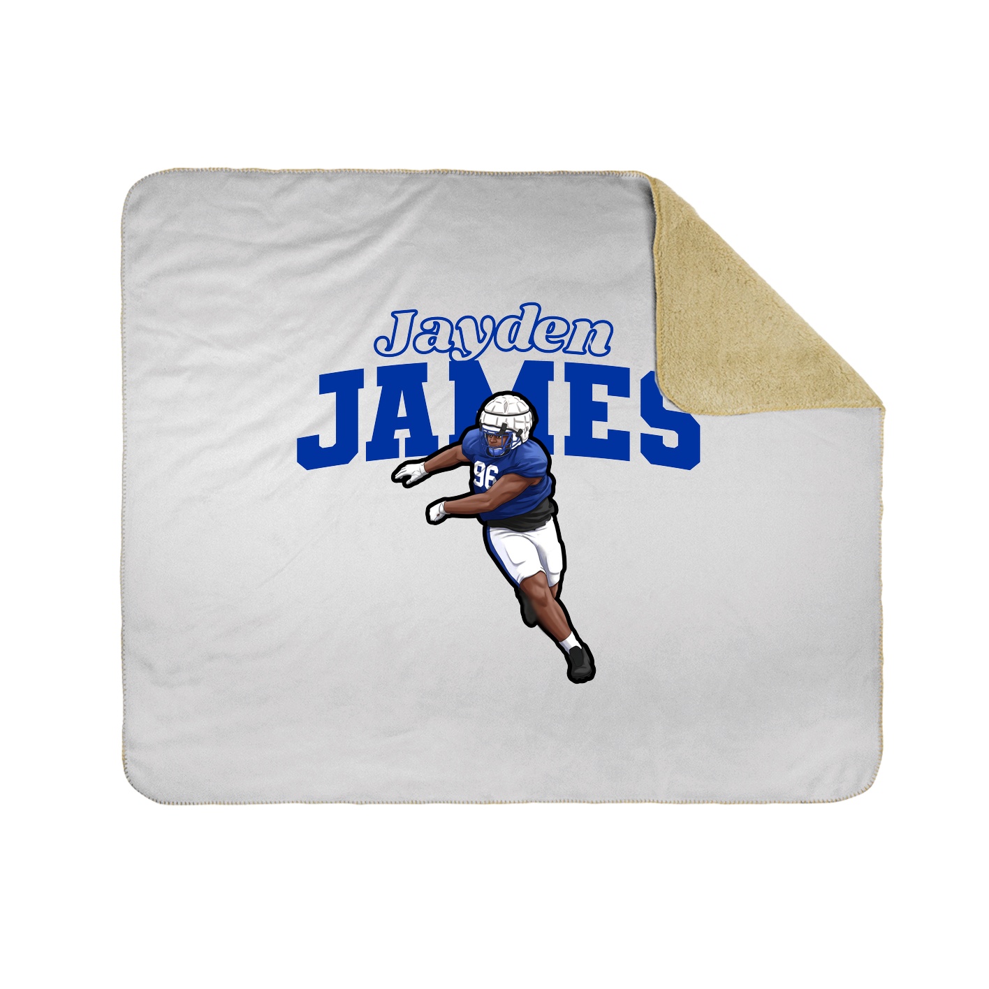 Throw Blanket — Name Arch in White