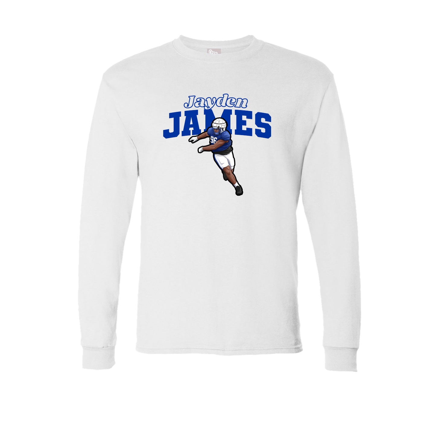 Long Sleeve Tee — Name Arch in White