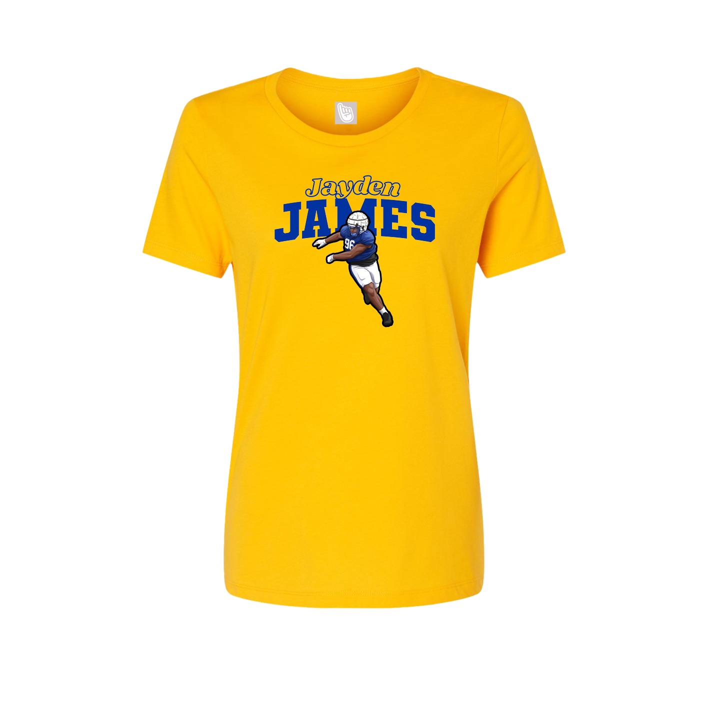 Fitted Women's Tee — Name Arch in Gold