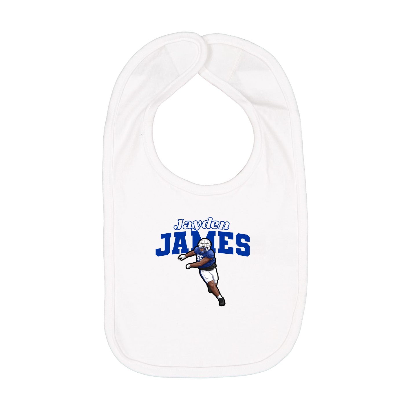 Infant Bib — Name Arch in White
