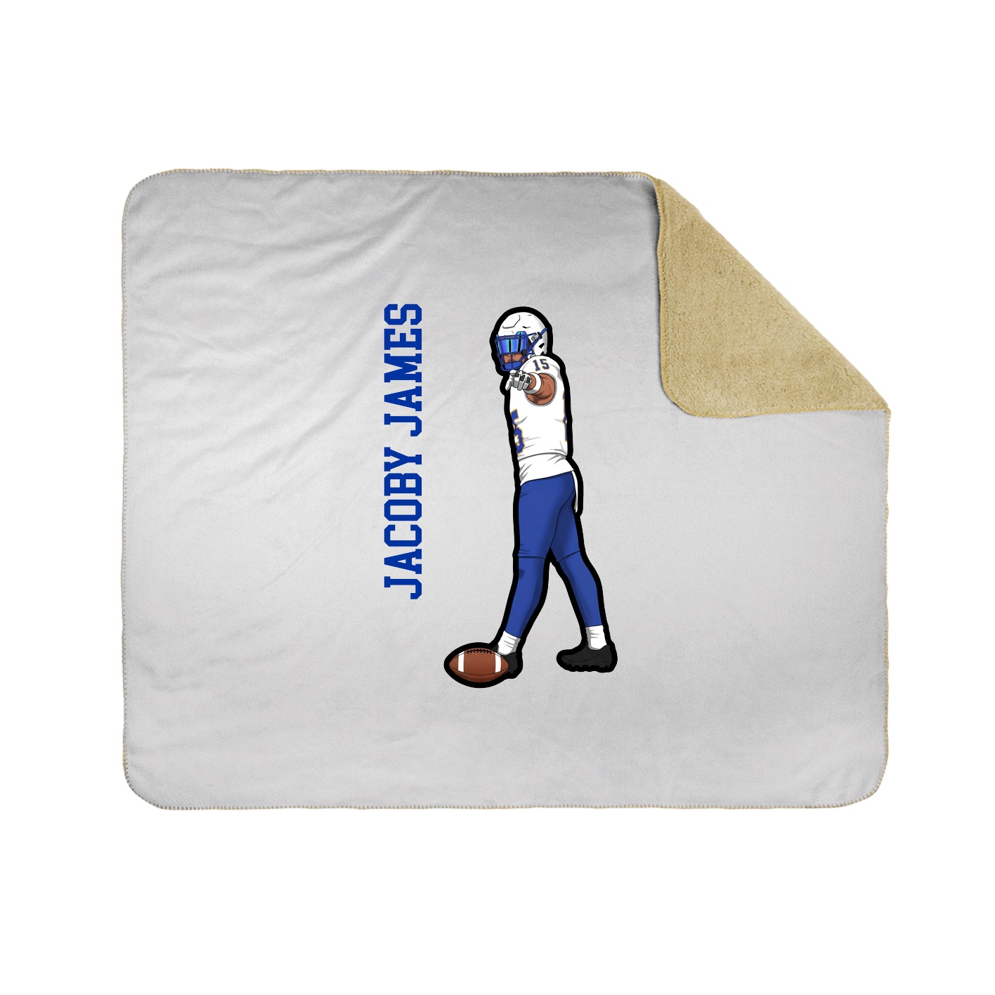 Throw Blanket — Name Vertical in White
