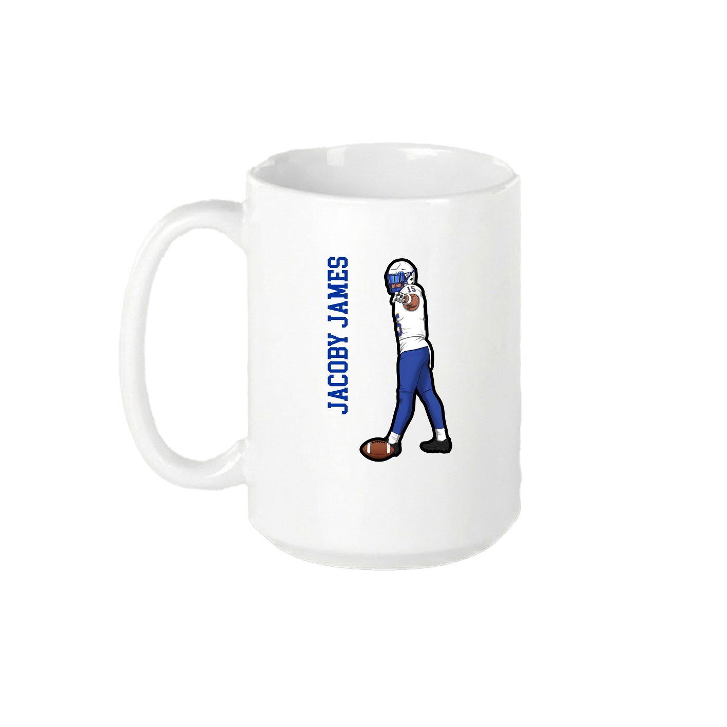 15oz Coffee Mug — Name Vertical in White